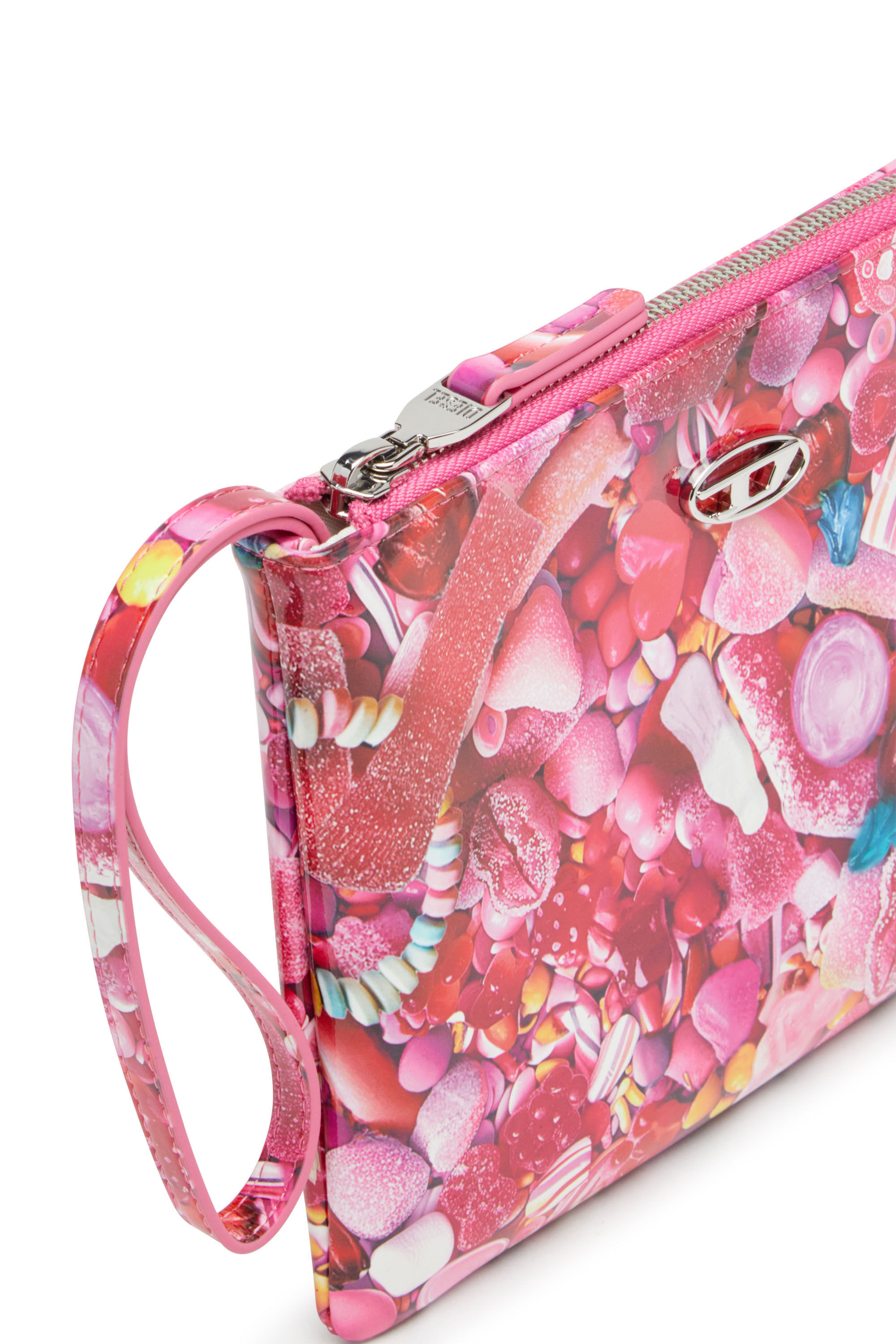 DIESEL☆ Small wallet in printed glossy PU ピンク×ホワイト Women's Pouch in printed glossy PU | Pink | Diesel