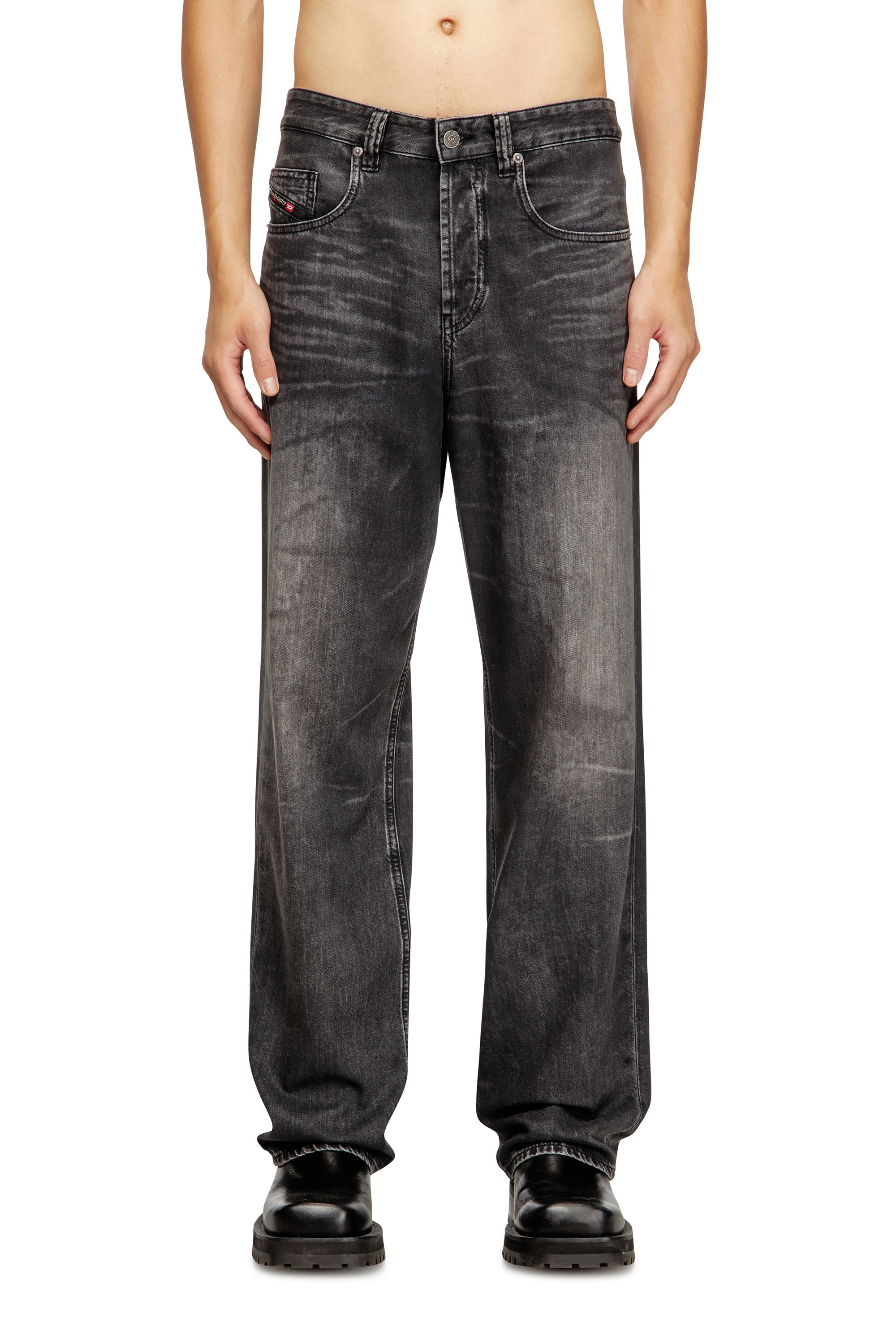 Diesel - Relaxed Jeans 2001 D-Macro 0CEBC Hombre, Negro/Gris oscuro - 3