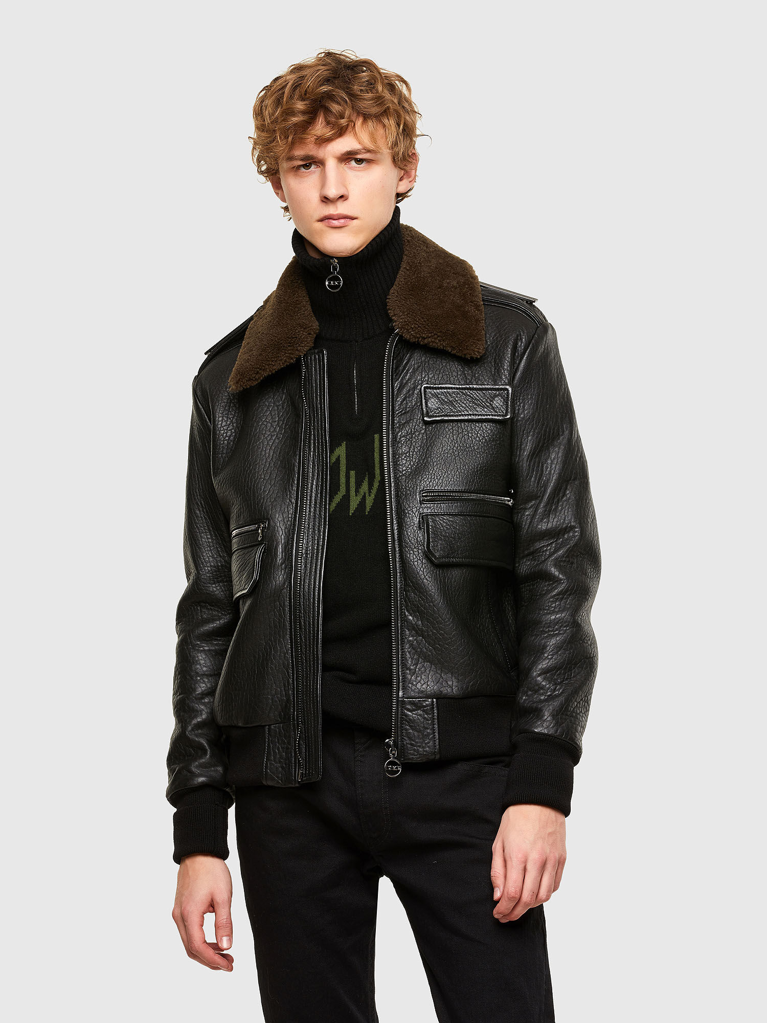 Bardell leather aviator clearance jacket