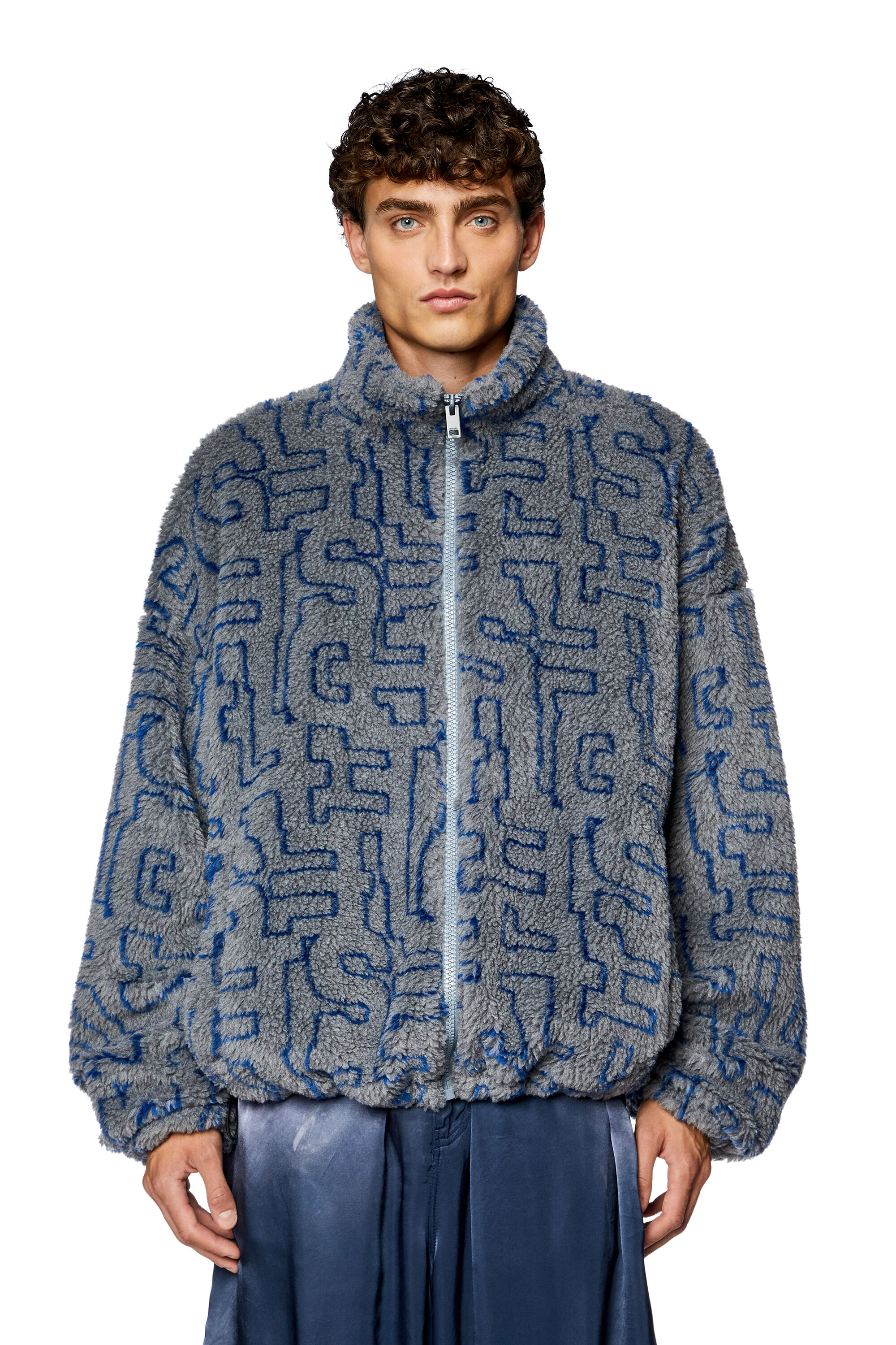USA VINTAGE ATTRACTION REINDEER DESIGN FLEECE ZIP UP JACKET