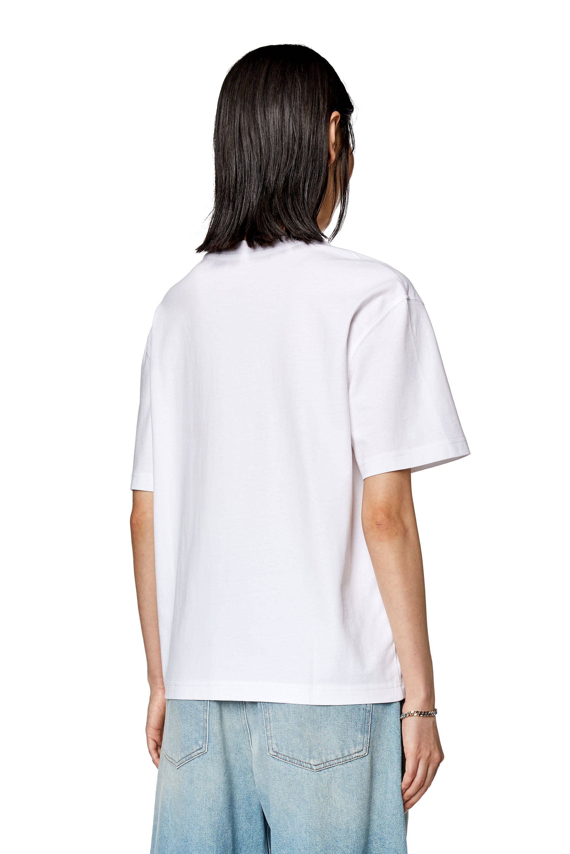 Diesel - T-DANNY-NLABEL, Camiseta con parche con el logotipo de Diesel Mujer in Blanco - 4