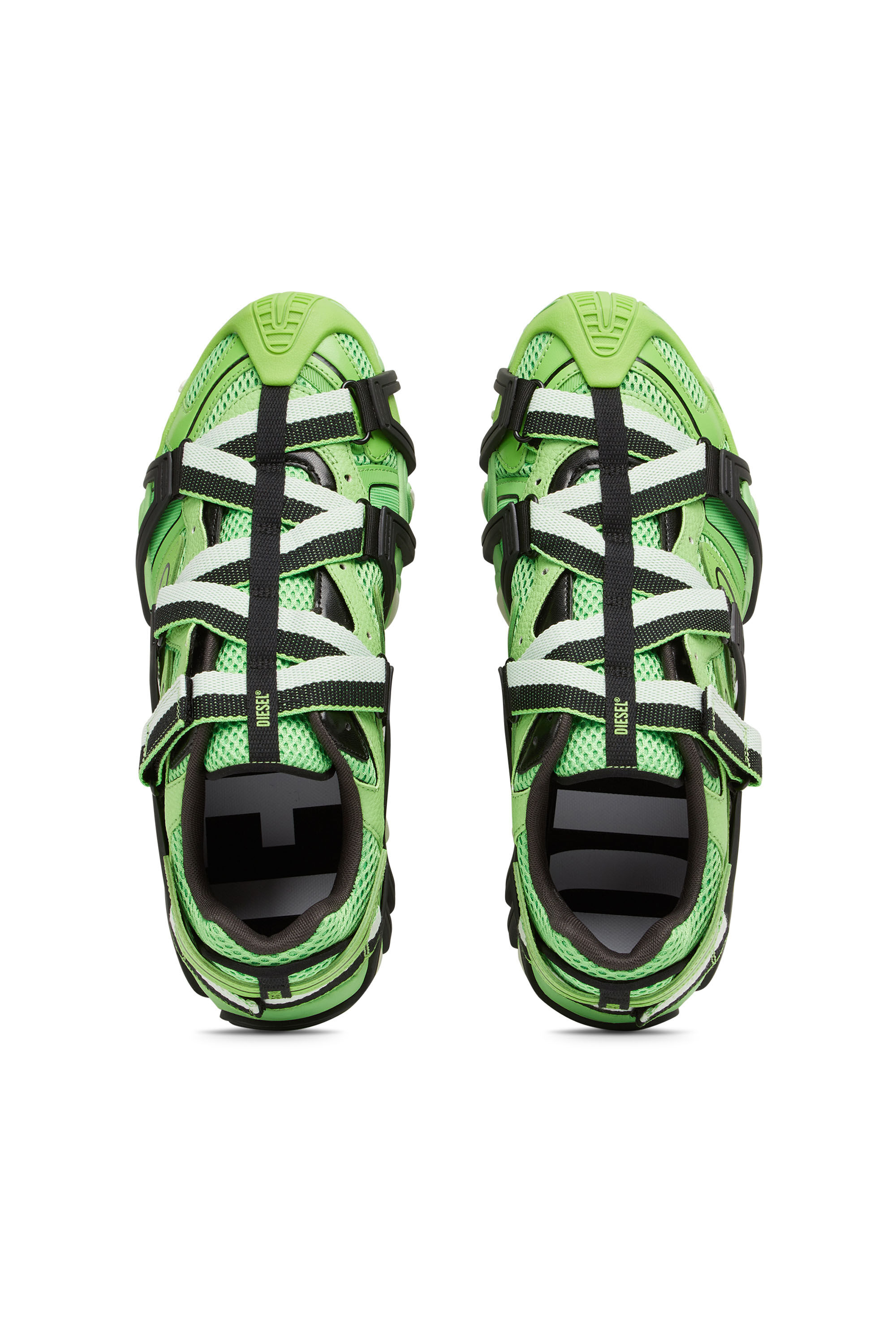 Diesel - S-PROTOTYPE-CR  W, Woman's S-Prototype-CR  W - Cage sneakers in mesh and leather in Green - 4