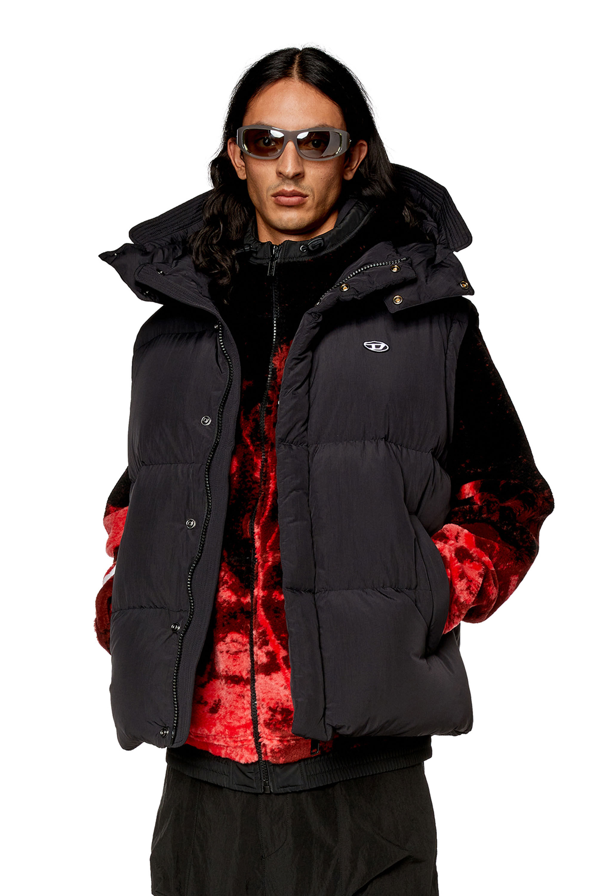 驚きの価格が実現！ Down Men's W-ROLFYS: vest, Diesel | nylon in jacket sleevless ジャケット・アウター