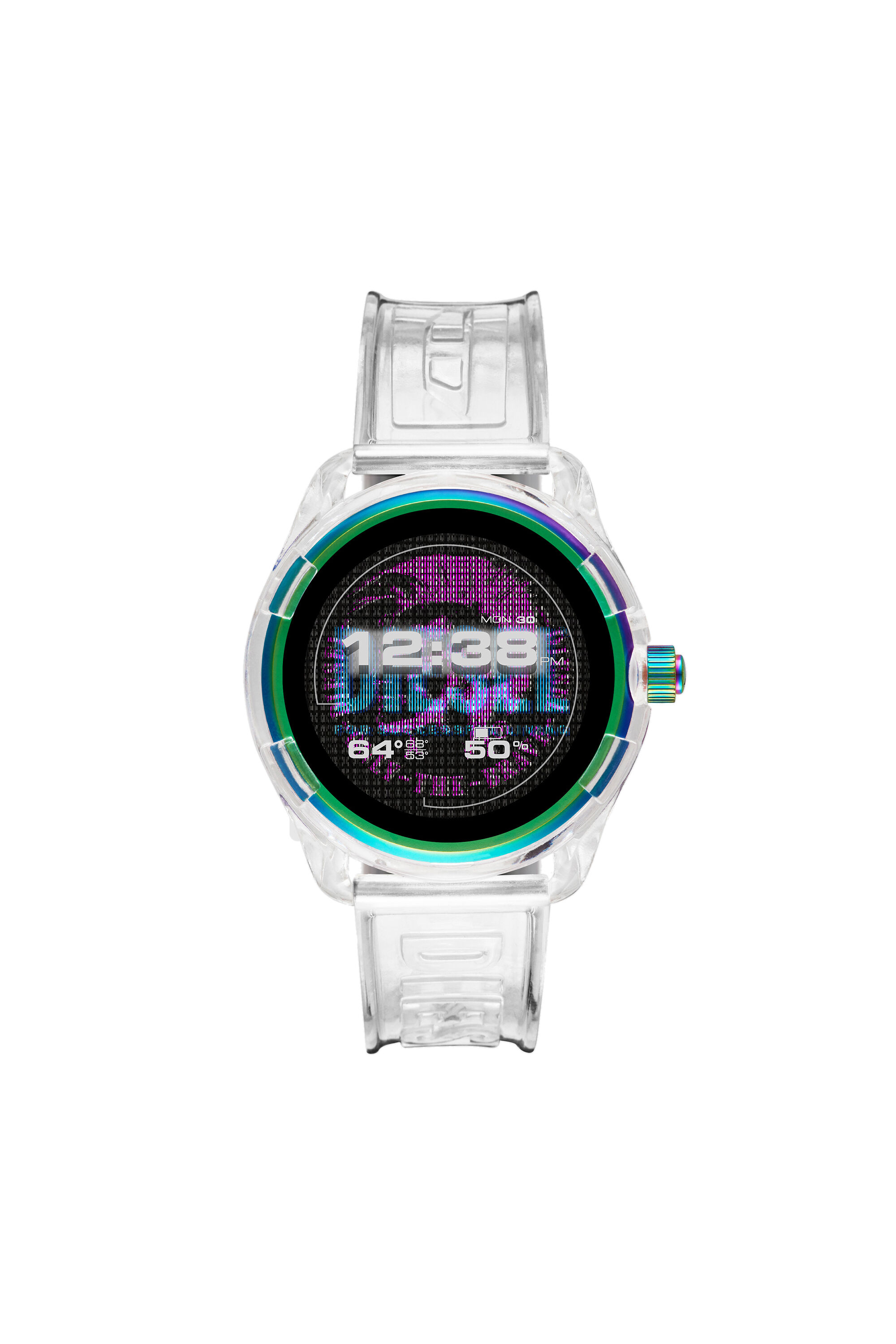 Men s Diesel On Fadelite Smartwatch Clear Transparent Diesel