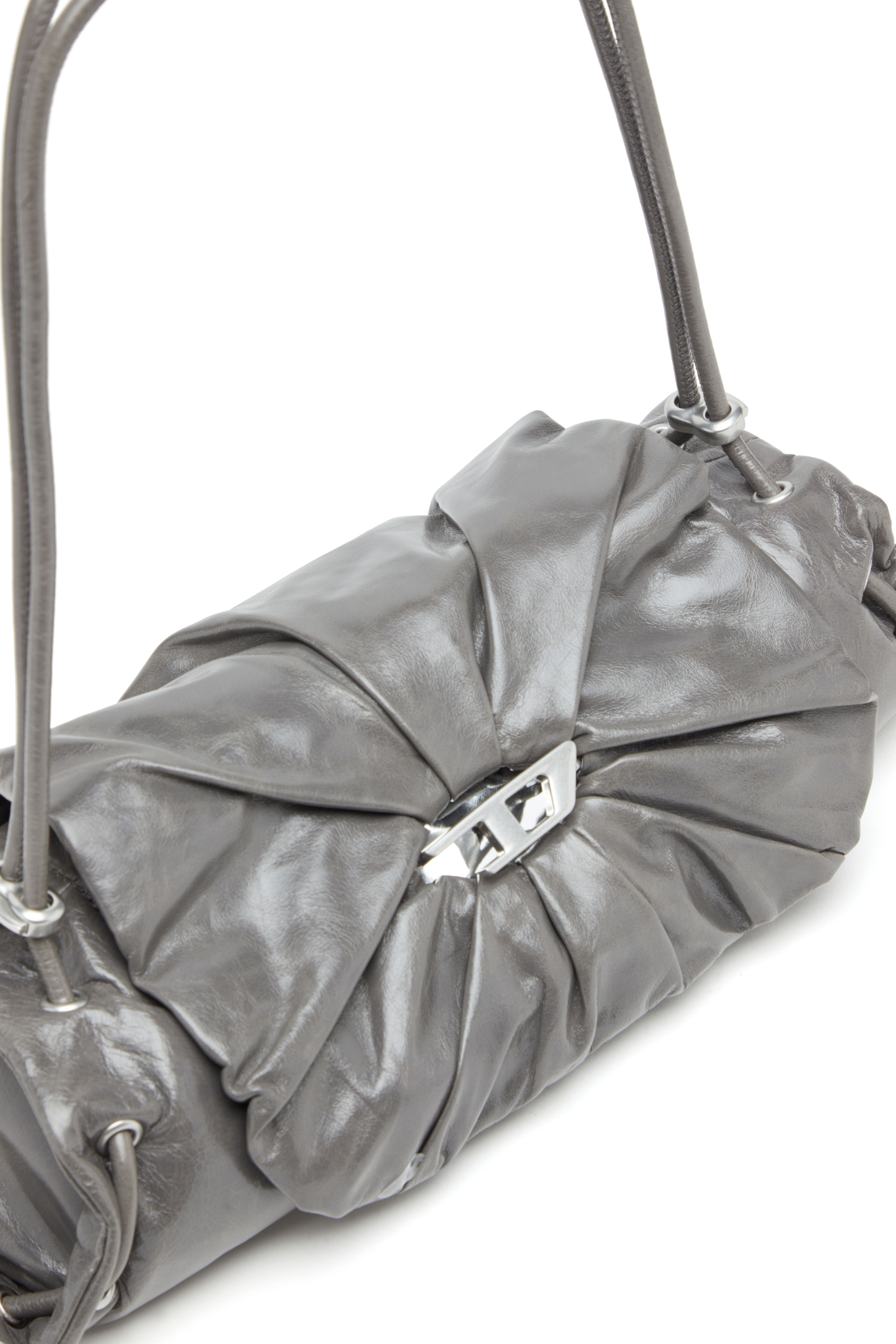 Women's Scrunch-D S-Shoulder bag in scrunched leather | Grey