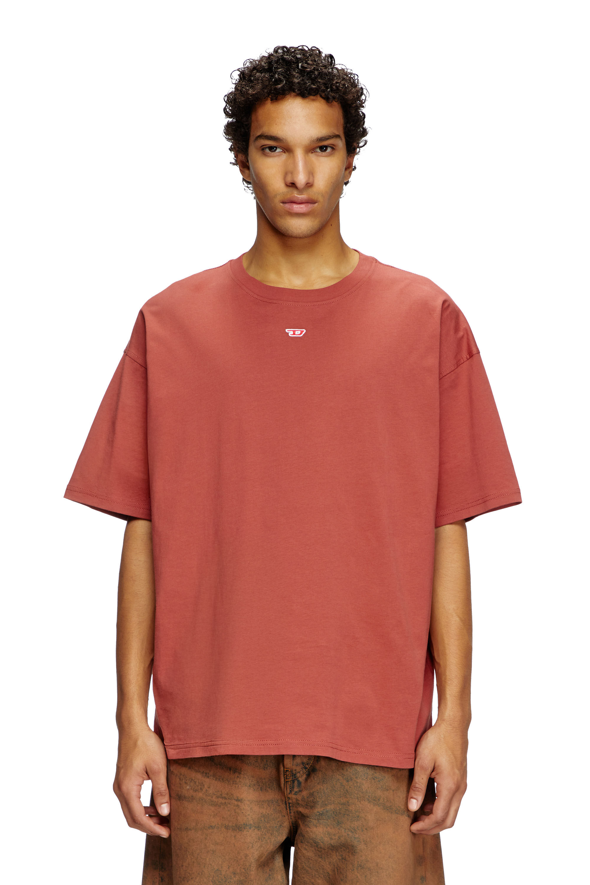Women's T-shirt with embroidered D patch | Red | Diesel