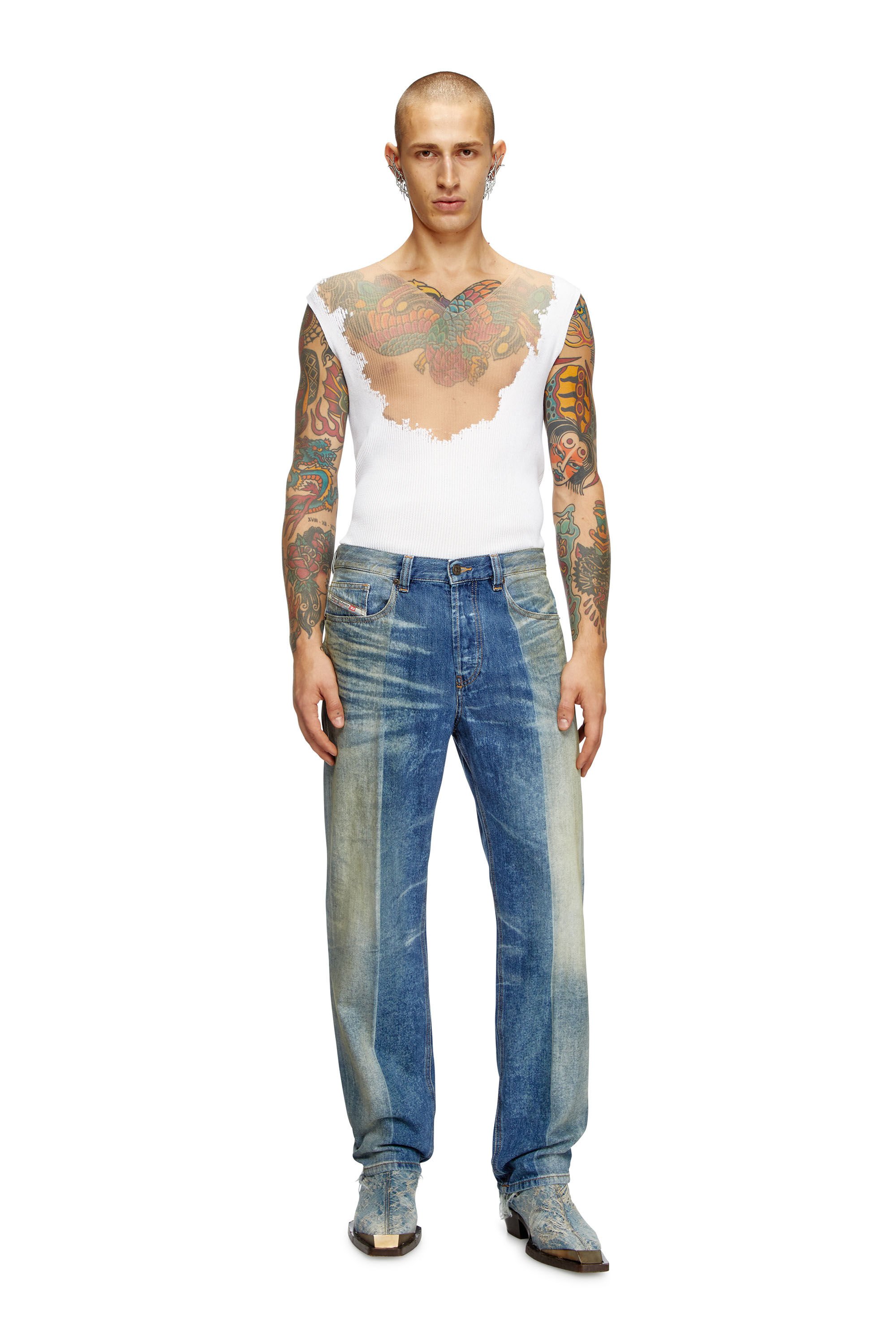 Diesel - Straight Jeans 2010 D-Macs 09L04 Hombre, Azul medio - 1