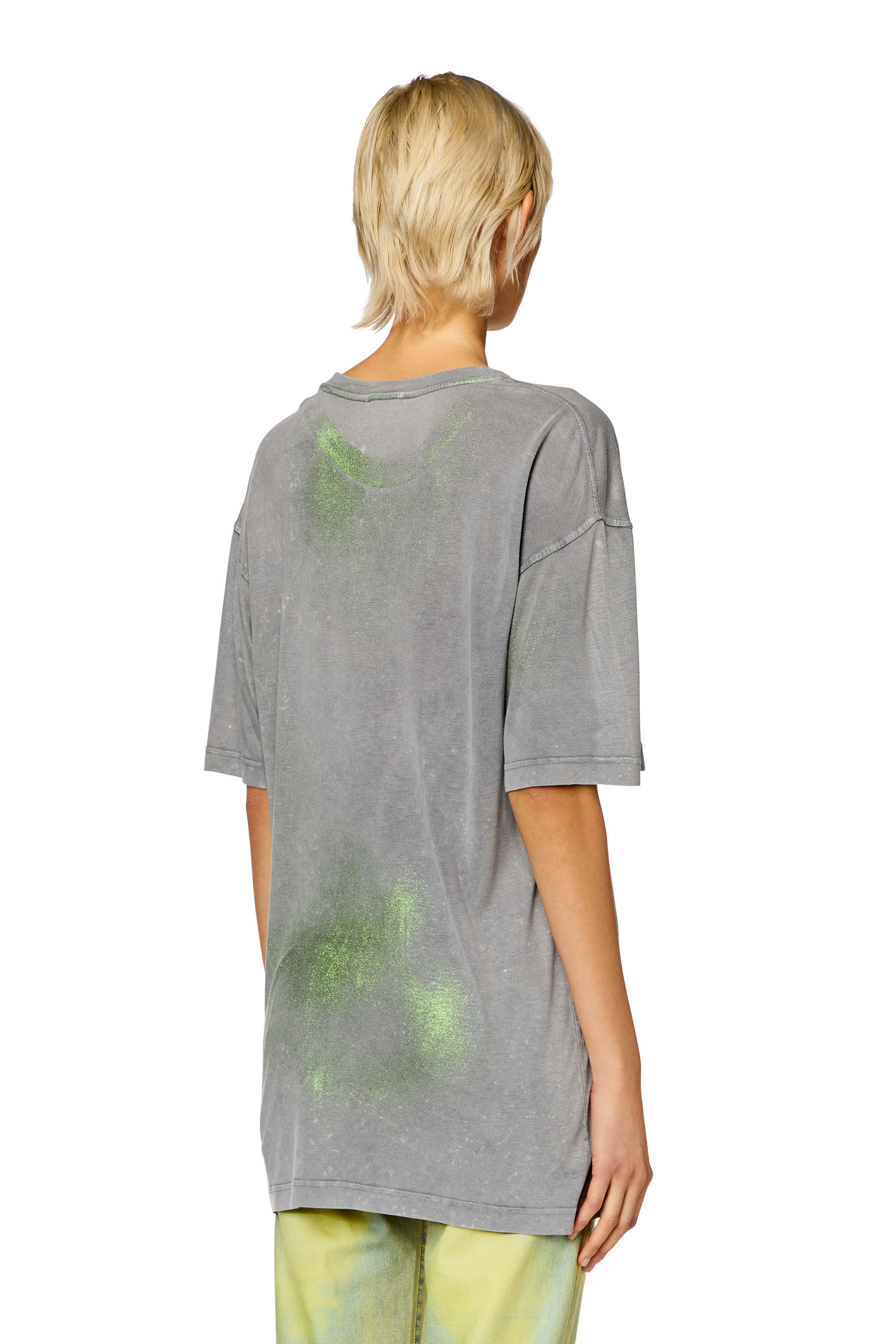 Women's Faded metallic oversized T-shirt | Diesel