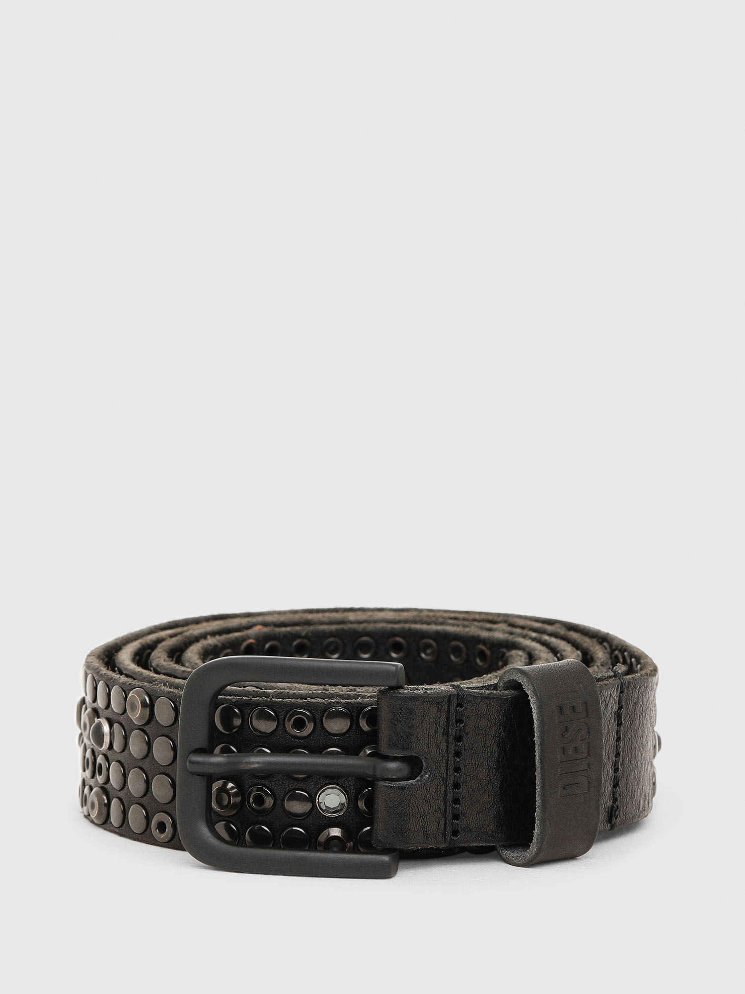 B-GIO II Man: Embellished and studded leather belt | Diesel