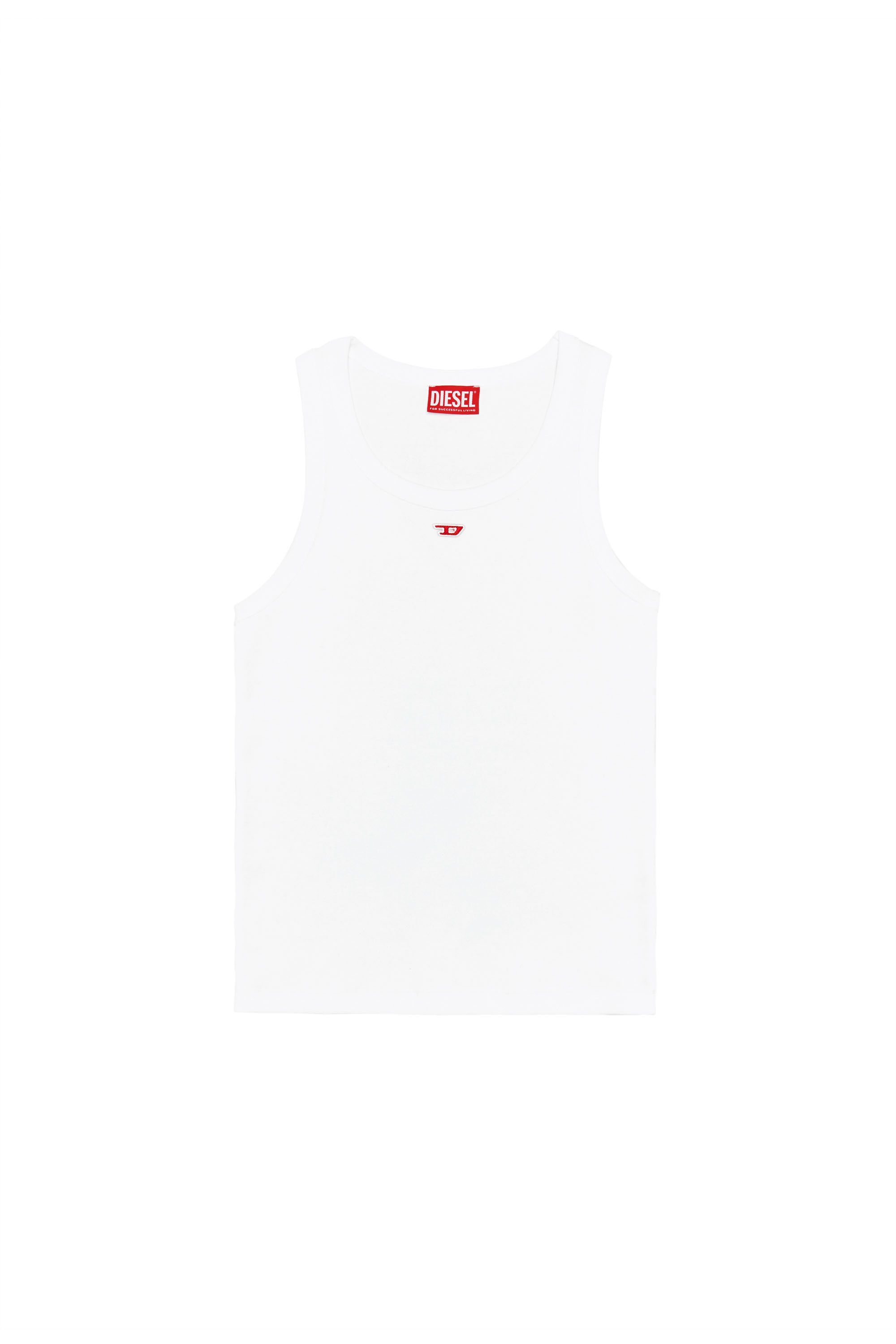 Diesel - T-ANKY-D, Woman's Tank top with D logo in White - 2