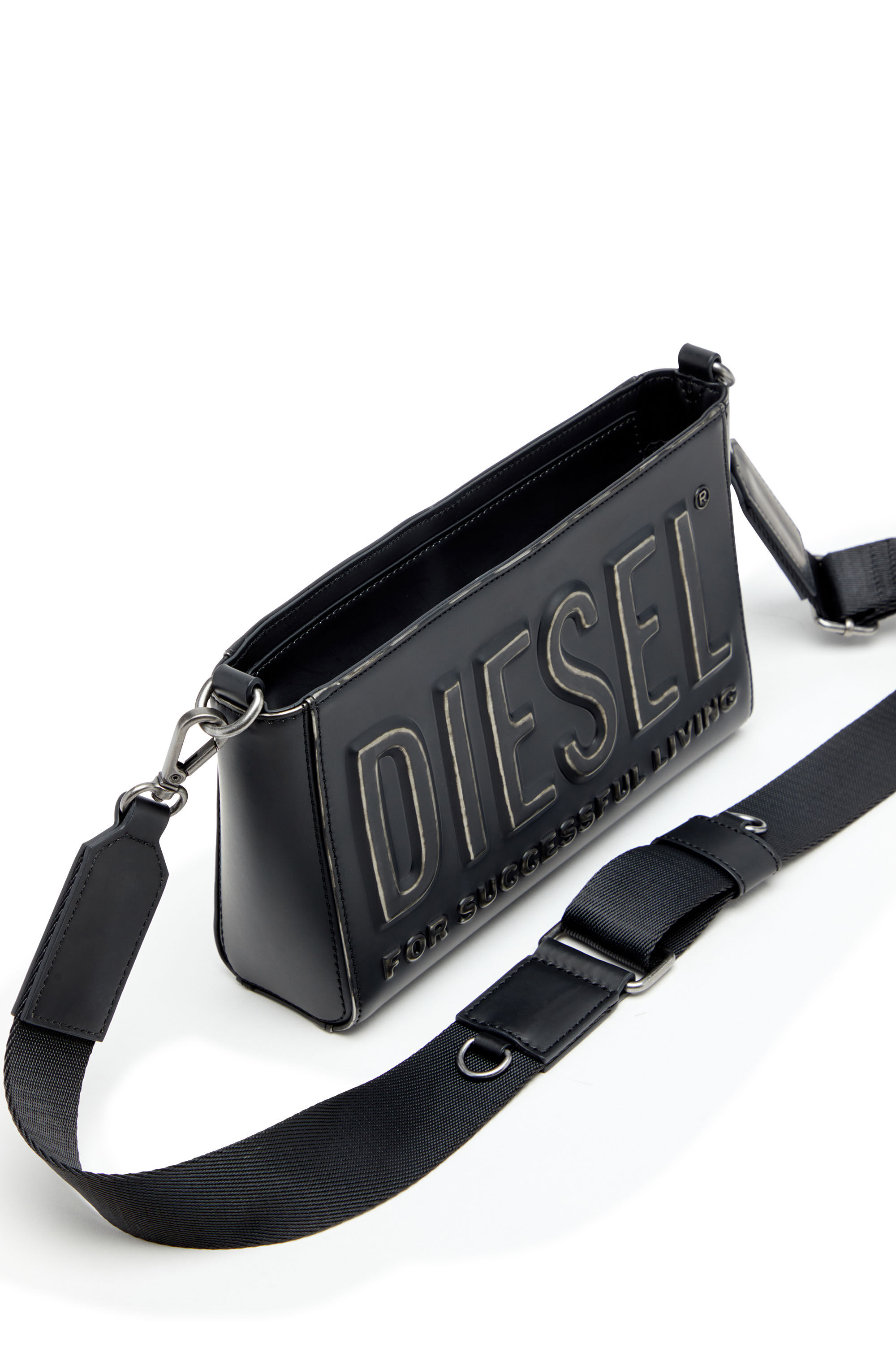 【送料&関税込】Diesel Camera Bag Men's 1DR-Camera bag in flocked denim | Black | Diesel