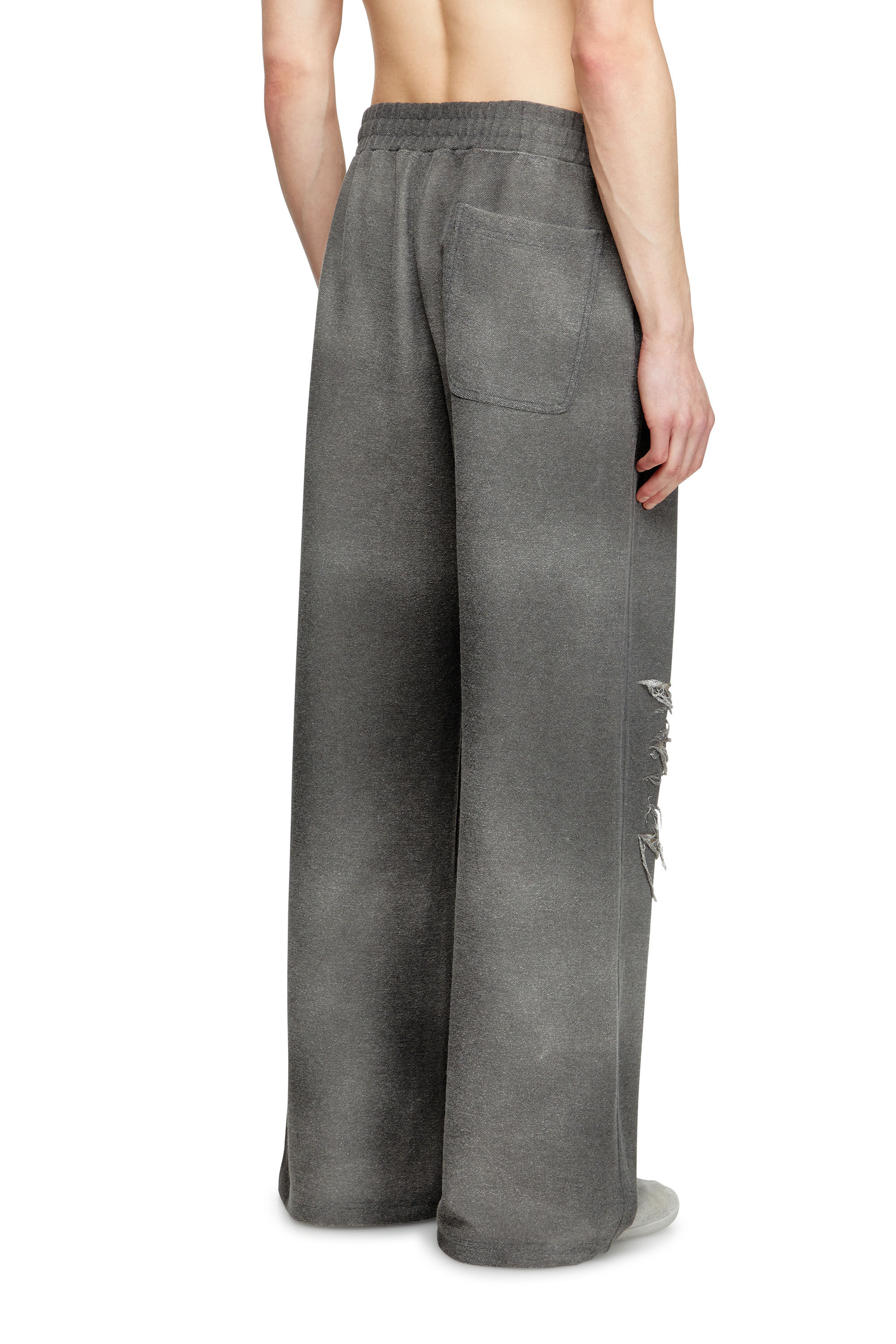 Men's Track pants with distressed front | Grey | Diesel Men's Track pants with distressed front | Grey | Diesel