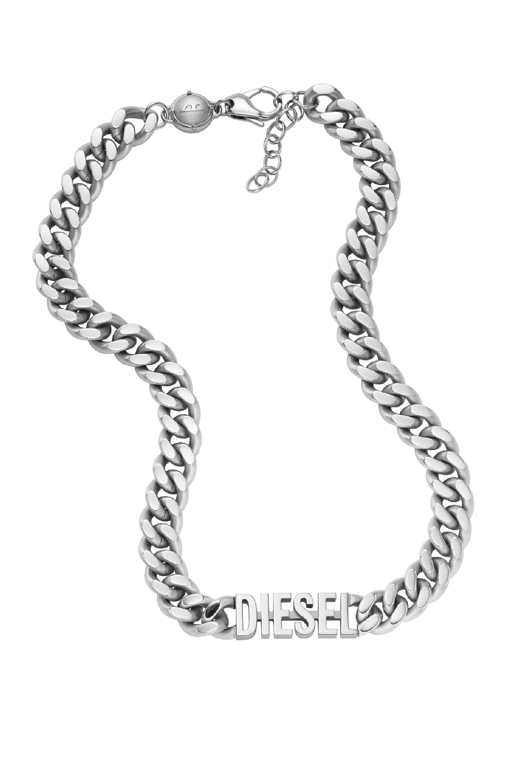 Men's Stainless steel choker necklace | Silver | Diesel