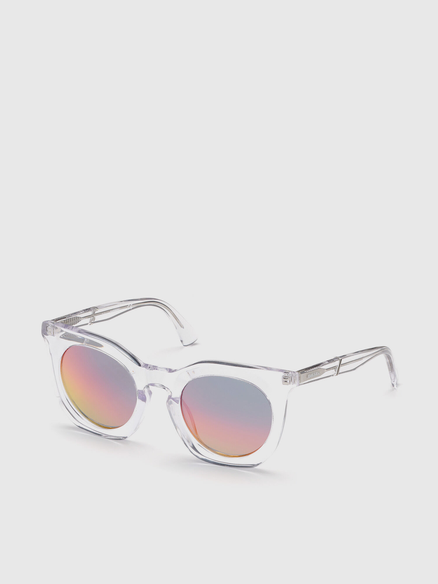 Diesel - DL0283, Woman's Rounded sunglasses in acetate in White - 2