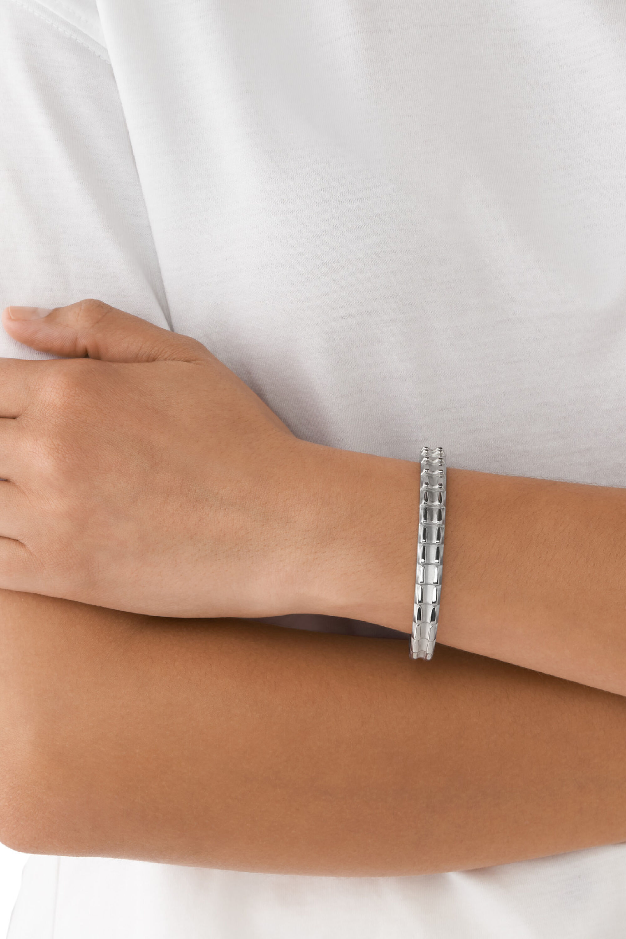 Women's Stainless steel cuff bracelet | Silver | Diesel