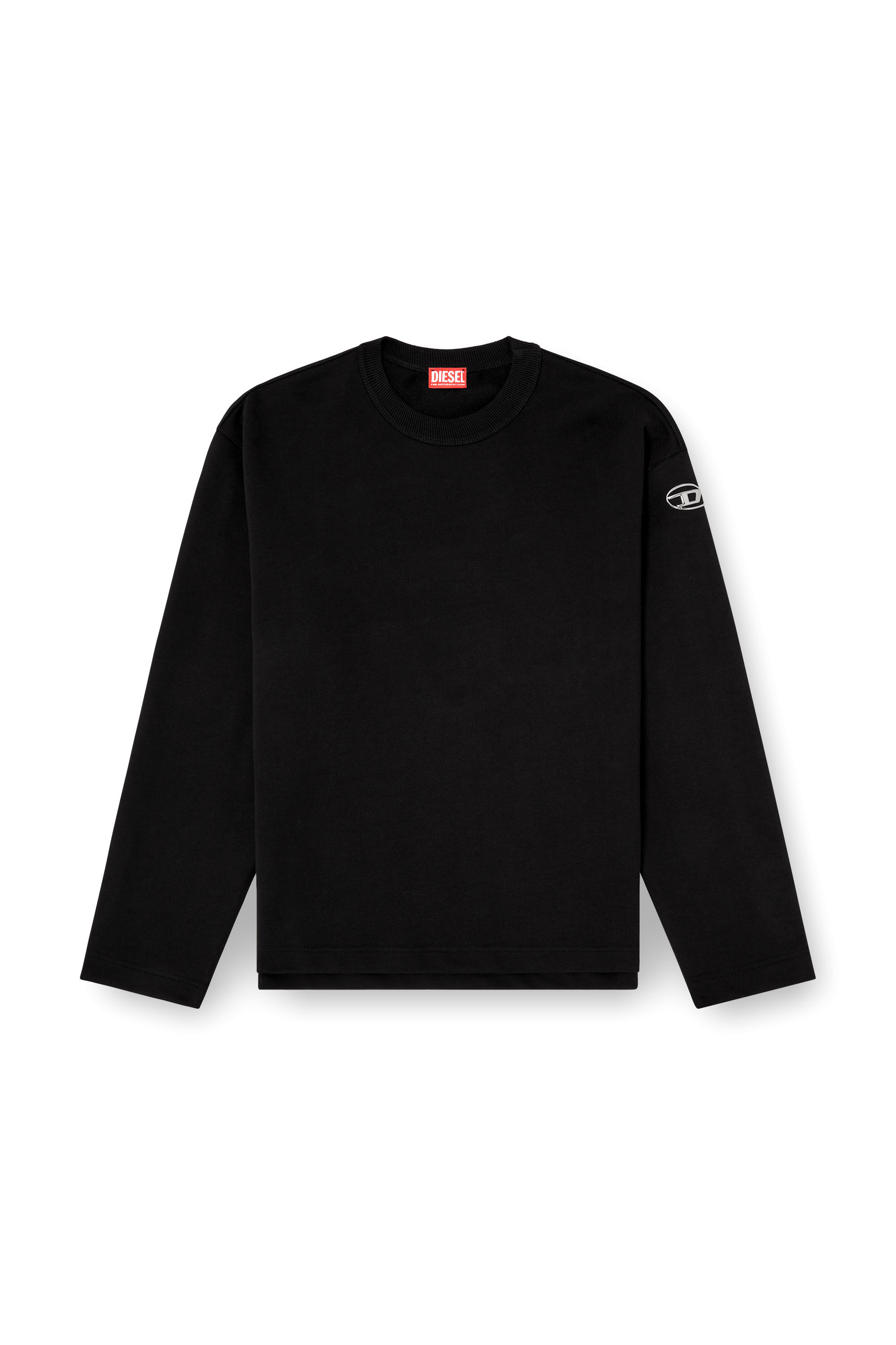 Diesel - S-MACSIS-OD, Man's Sweatshirt with metallic logo in Black - 2