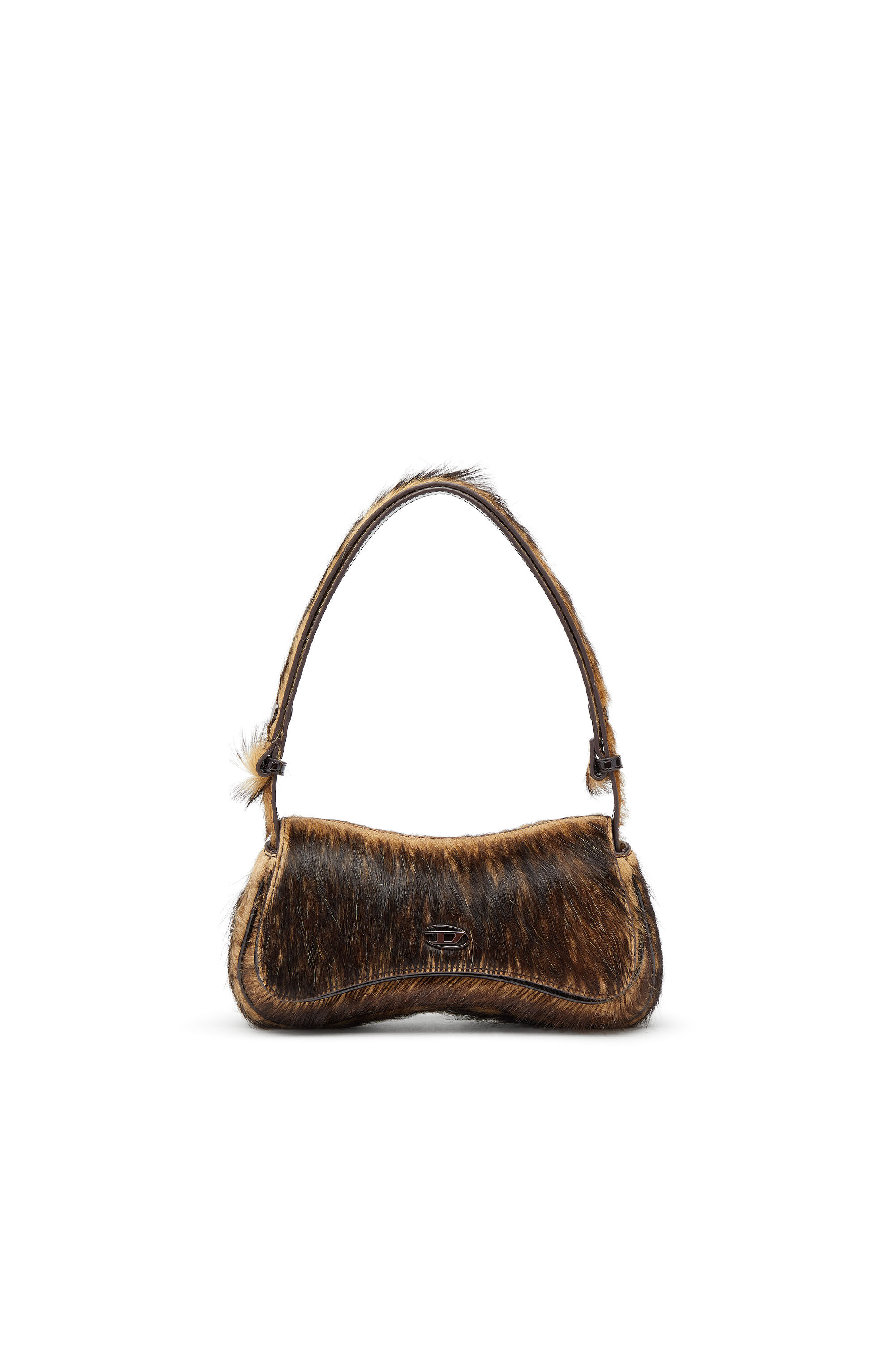 Diesel - PLAY CLUTCH, Woman's Play-Clutch in coloured hairy leather in Brown - 1