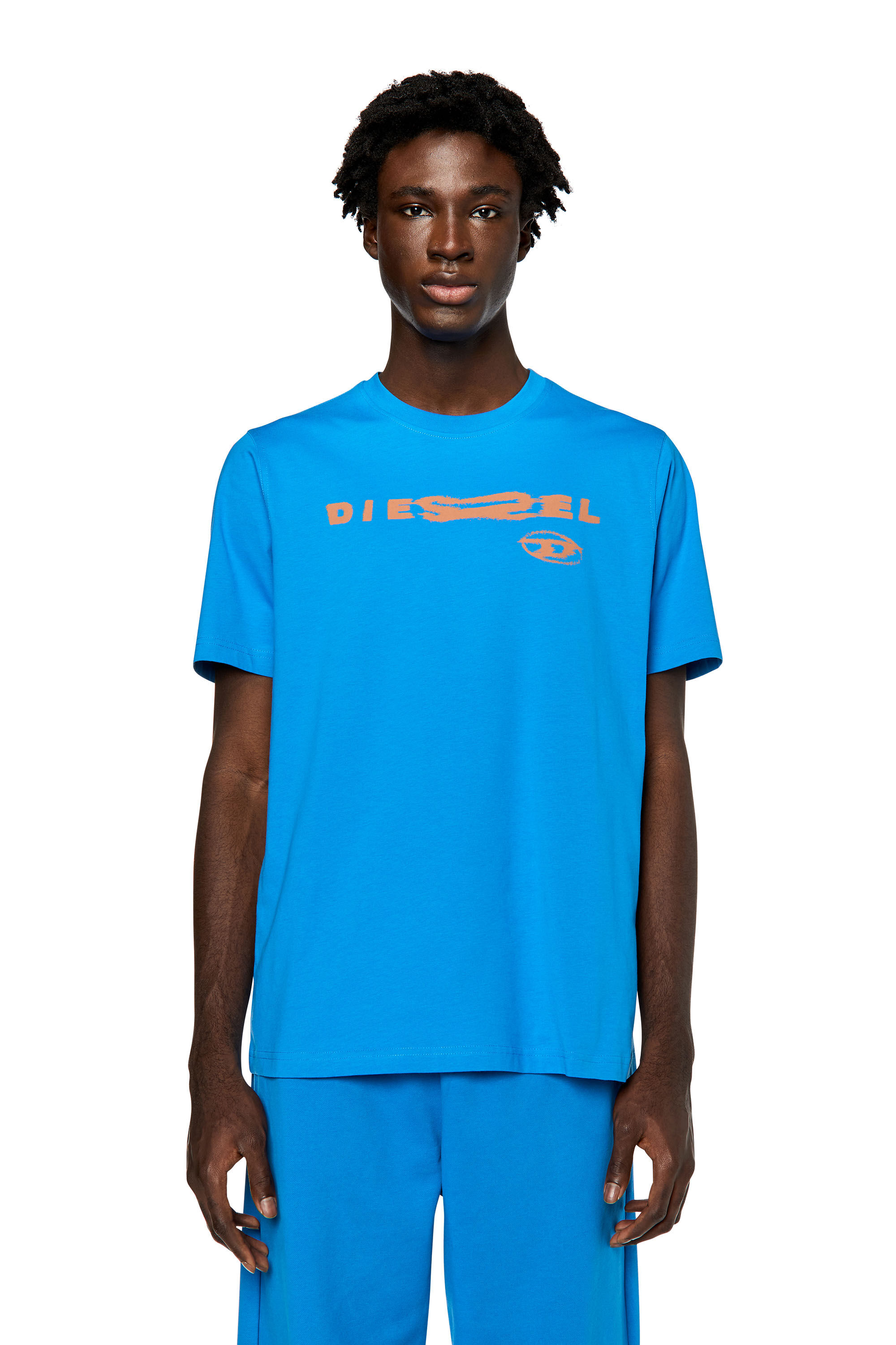 Diesel - T-JUST-G9, Camiseta con estampado del logotipo distorsionado Hombre in Azul marino - 3