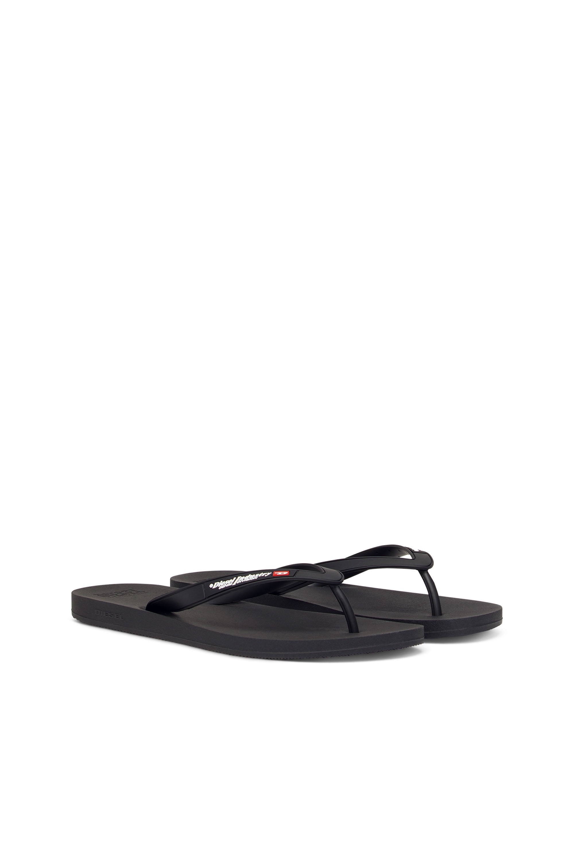 Diesel - SA-KAUAY NL, Man's Sa-Kauay Nl - Flip flops with logo straps in Black - 2
