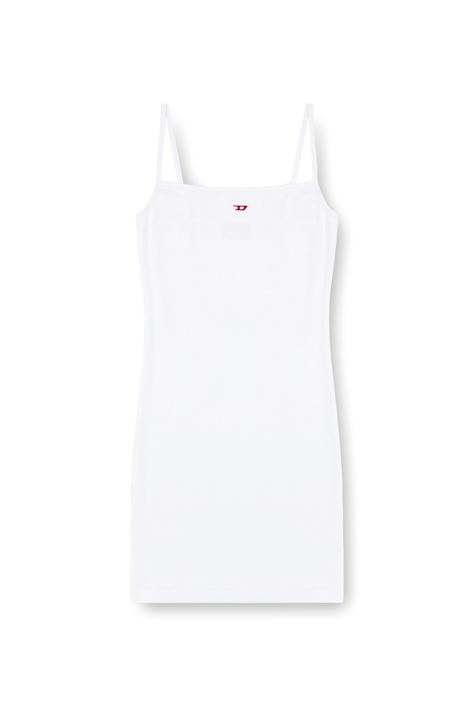 Diesel - D-HOPY-D, Vestido corto lencero con logotipo D Mujer in Blanco - 2
