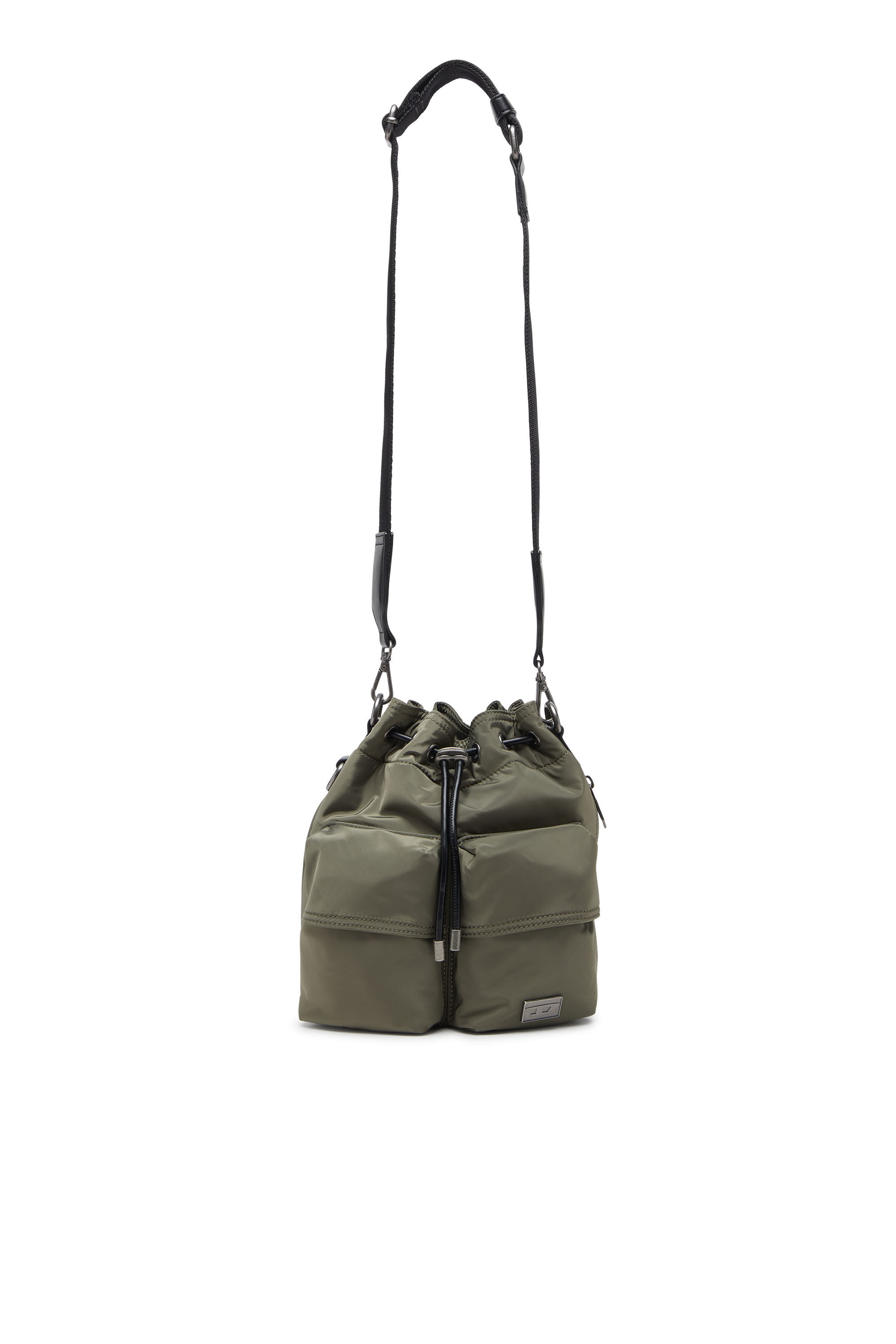 Diesel - MULTI-PKTS BUCKET X, Multi-Pkts-Bolso tipo cubo multibolsillo en tejido recubierto utility Unisex in Verde - 1