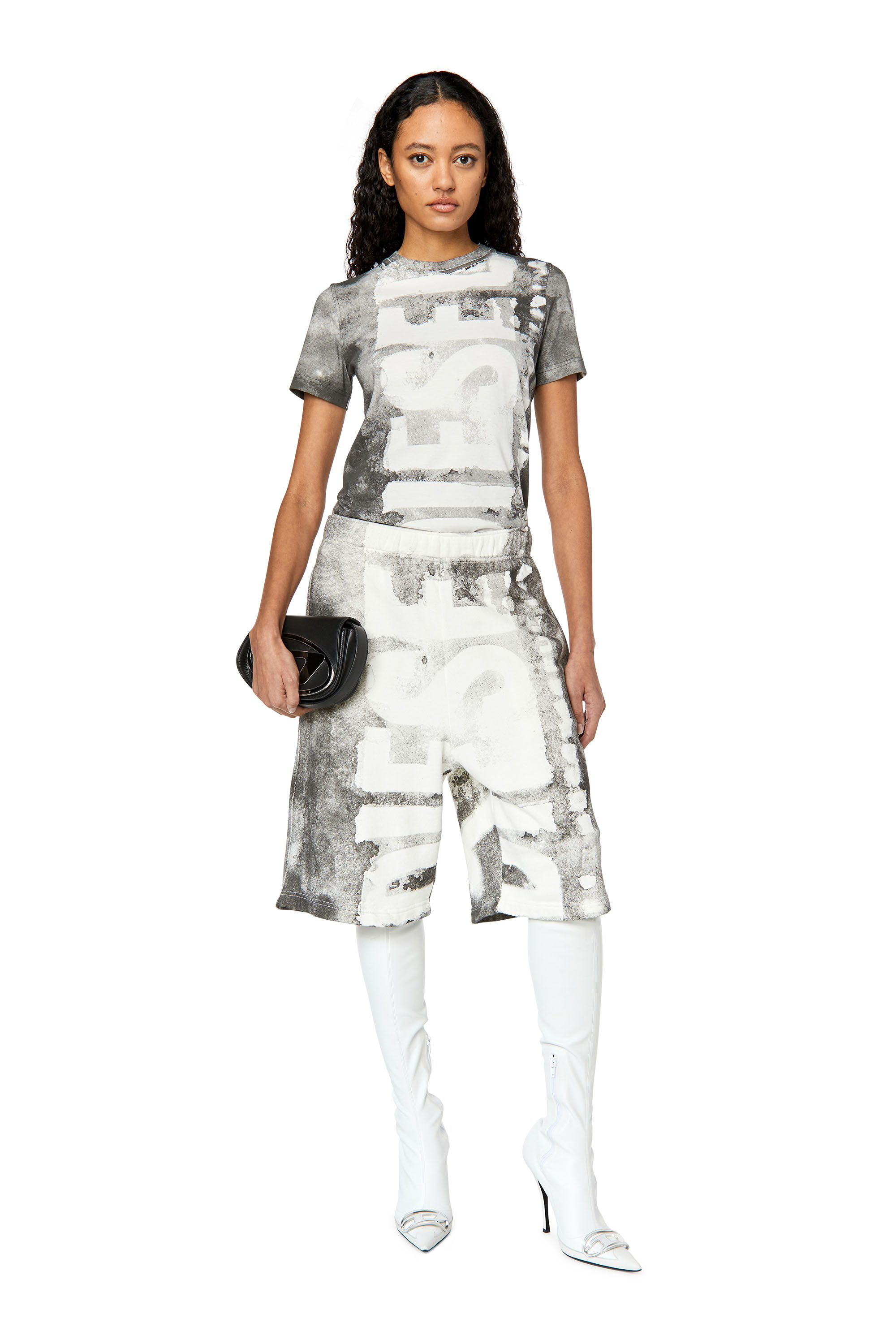 T-REG-G1 Woman: T-shirt with bleeding-effect logo | Diesel
