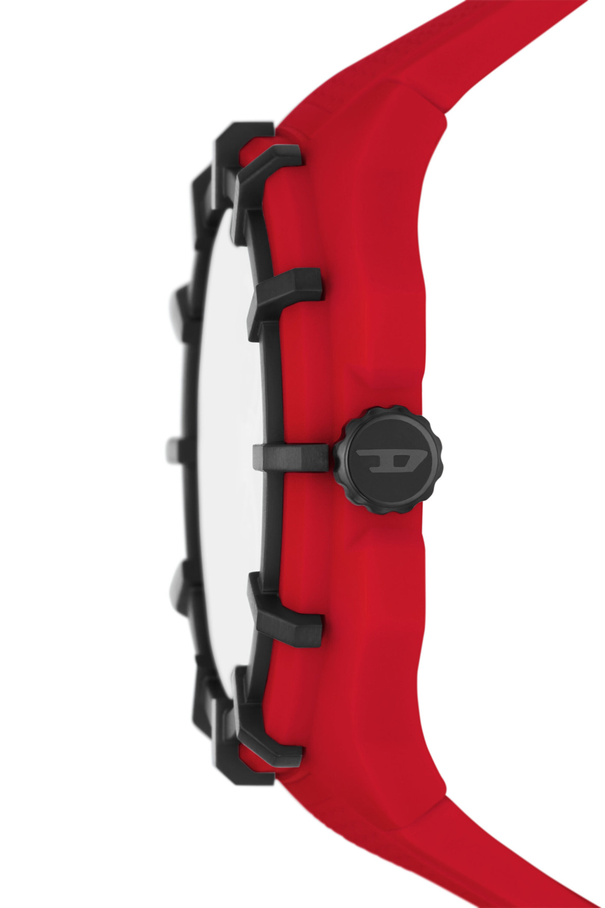 DZ1989 Man: Framed three-hand red silicone watch | Diesel