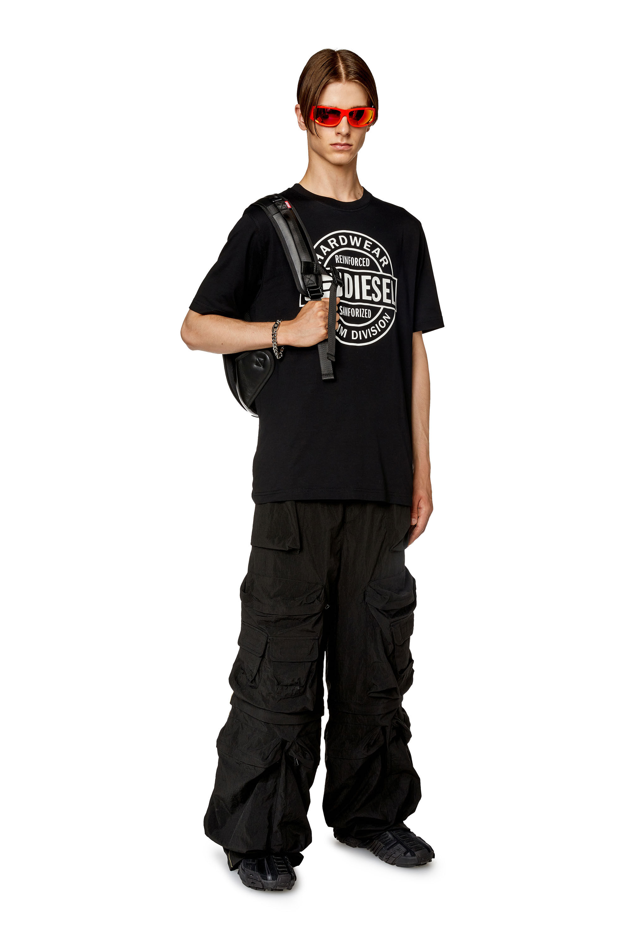 Diesel - T-JUST-L21, Man's T-shirt with Diesel Hardwear print in Black - 1