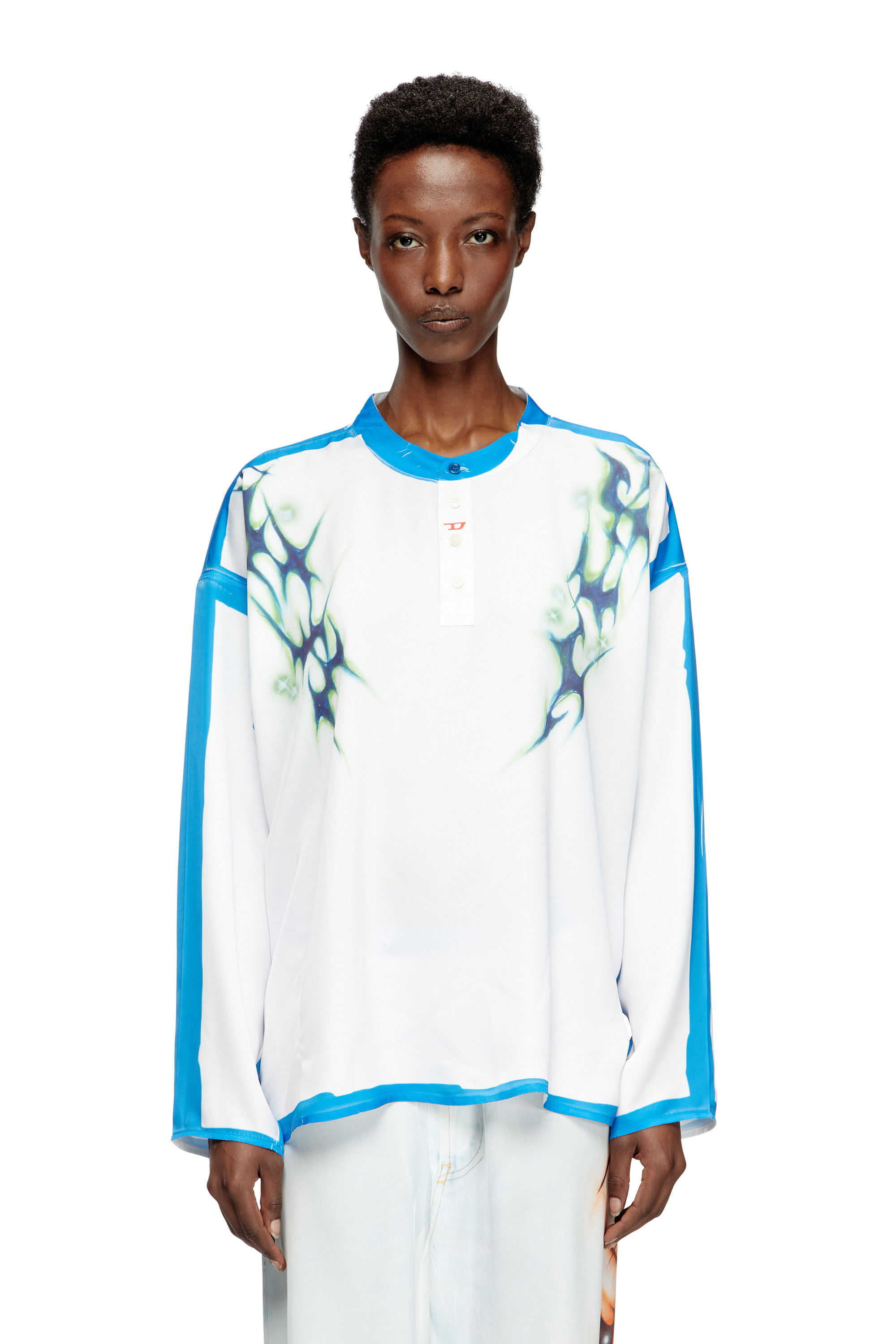 Women's Long-sleeve T-shirt with graffiti print | Multicolor
