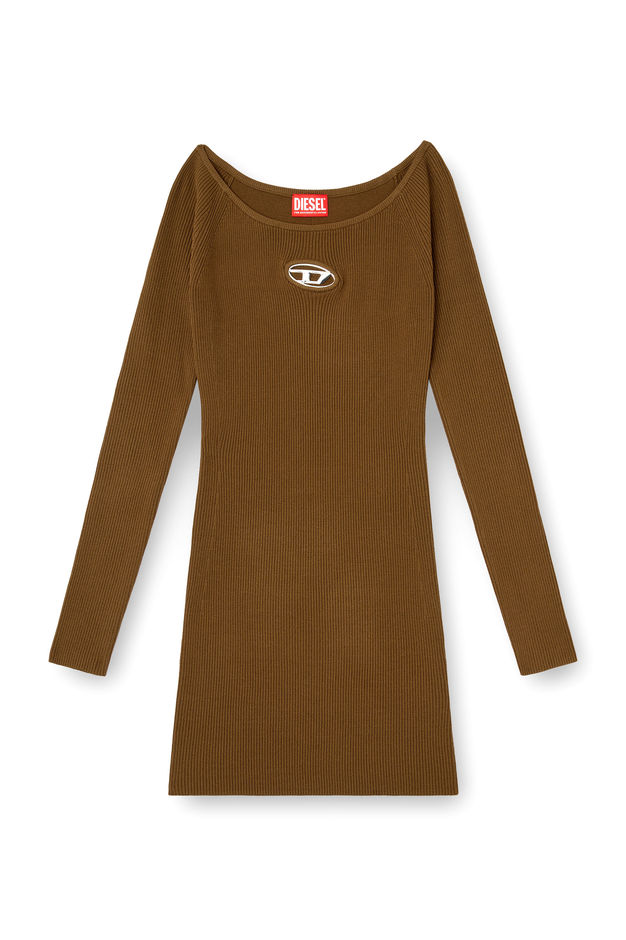 Diesel - M-VERA, Woman's Off-the-shoulder dress in ribbed knit in null - 2