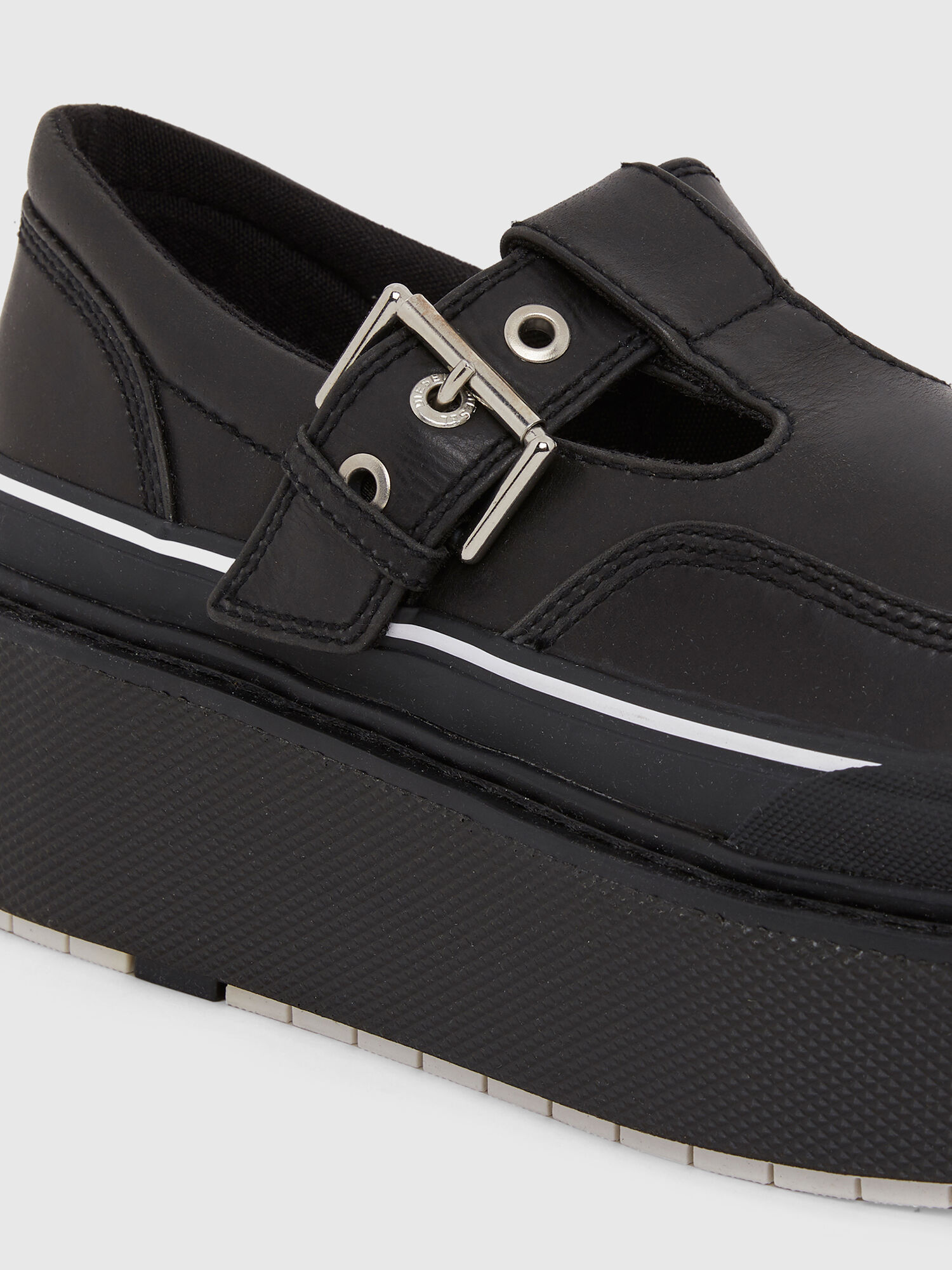 H-SCIROCCO BA Woman: Flatform T-bar shoes in leather | Diesel