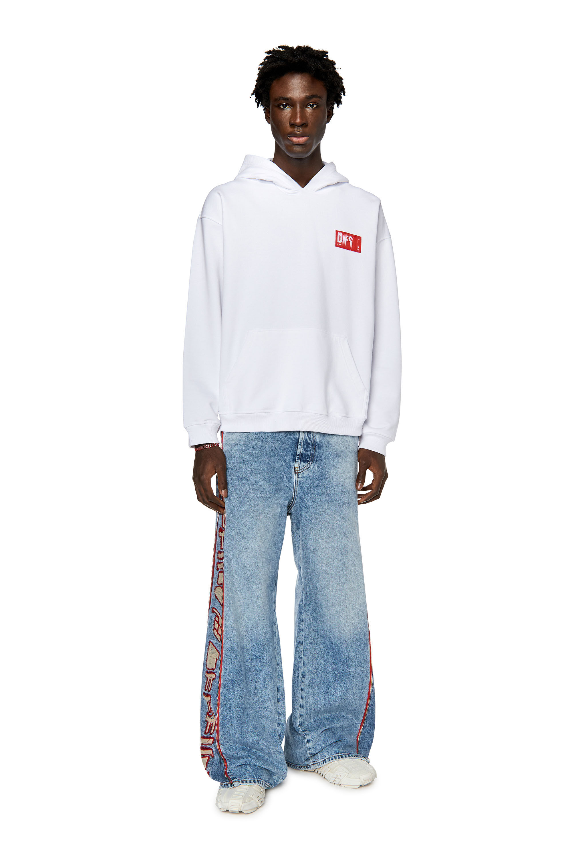White shop diesel hoodie