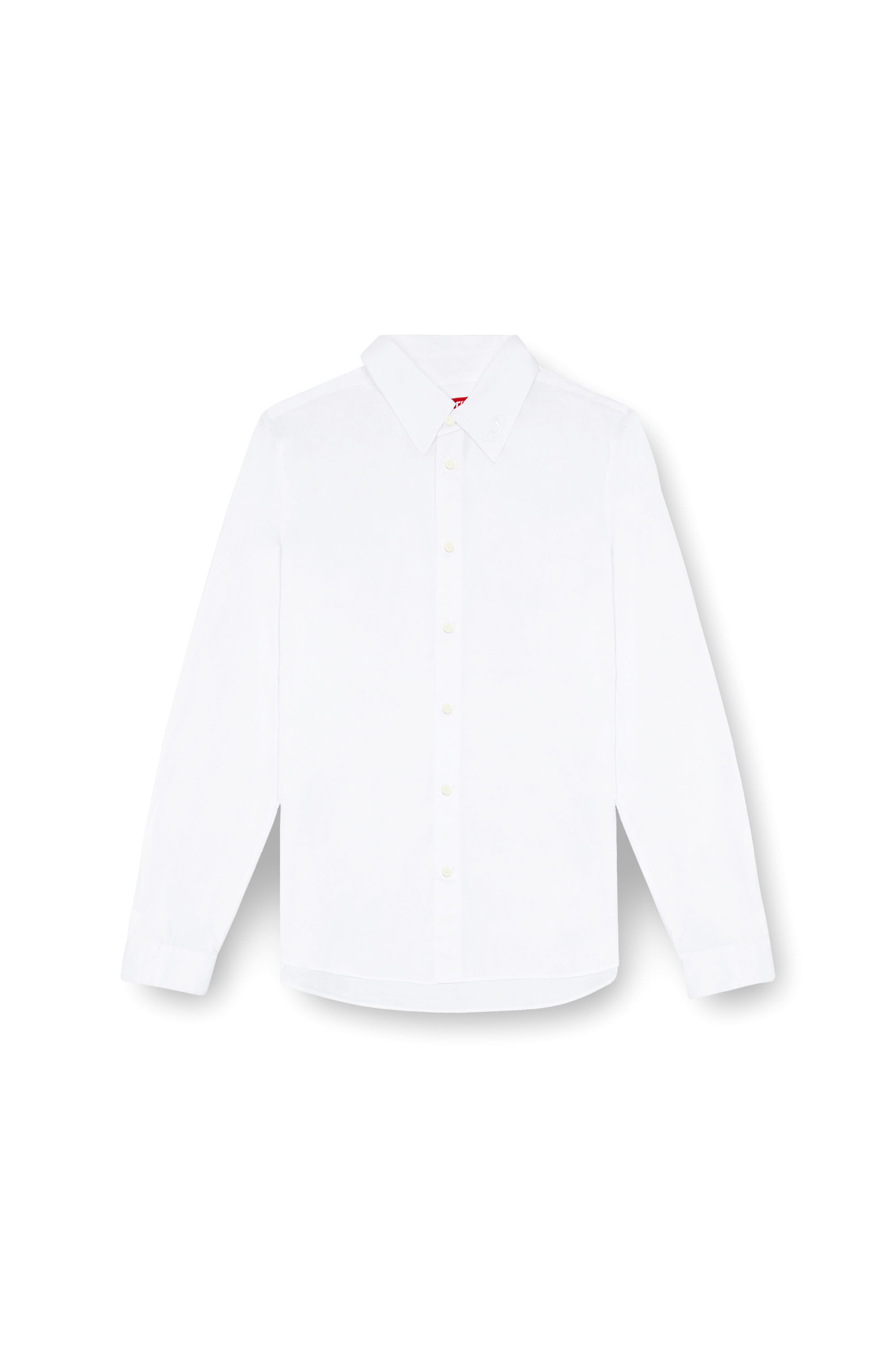 Diesel - S-FITTY-A, Man Formal shirt with logo-embroidered collar in White - Image 2
