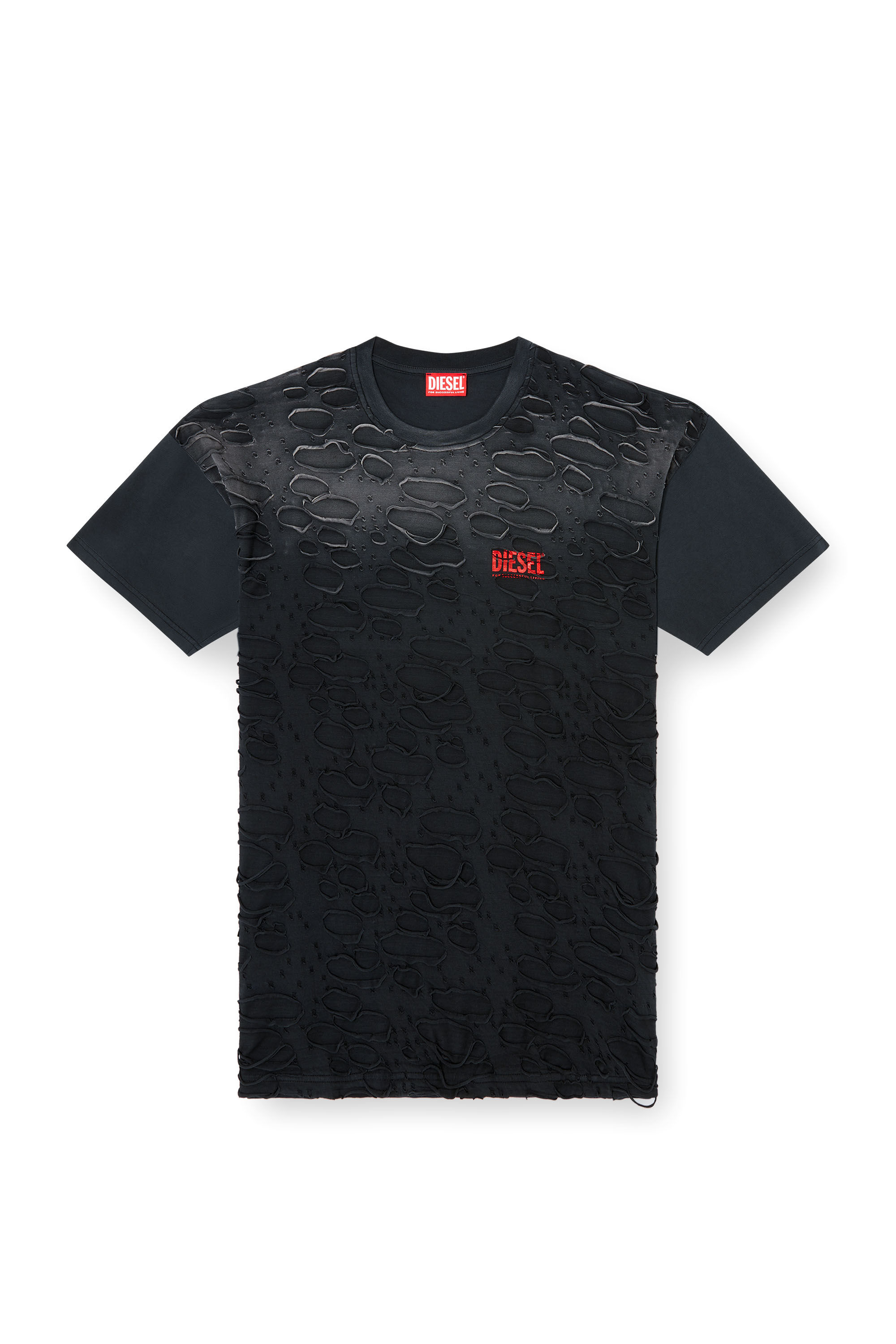 Diesel - T-BOXT-R29, Camiseta con detalle de orificios Hombre in Negro - 2