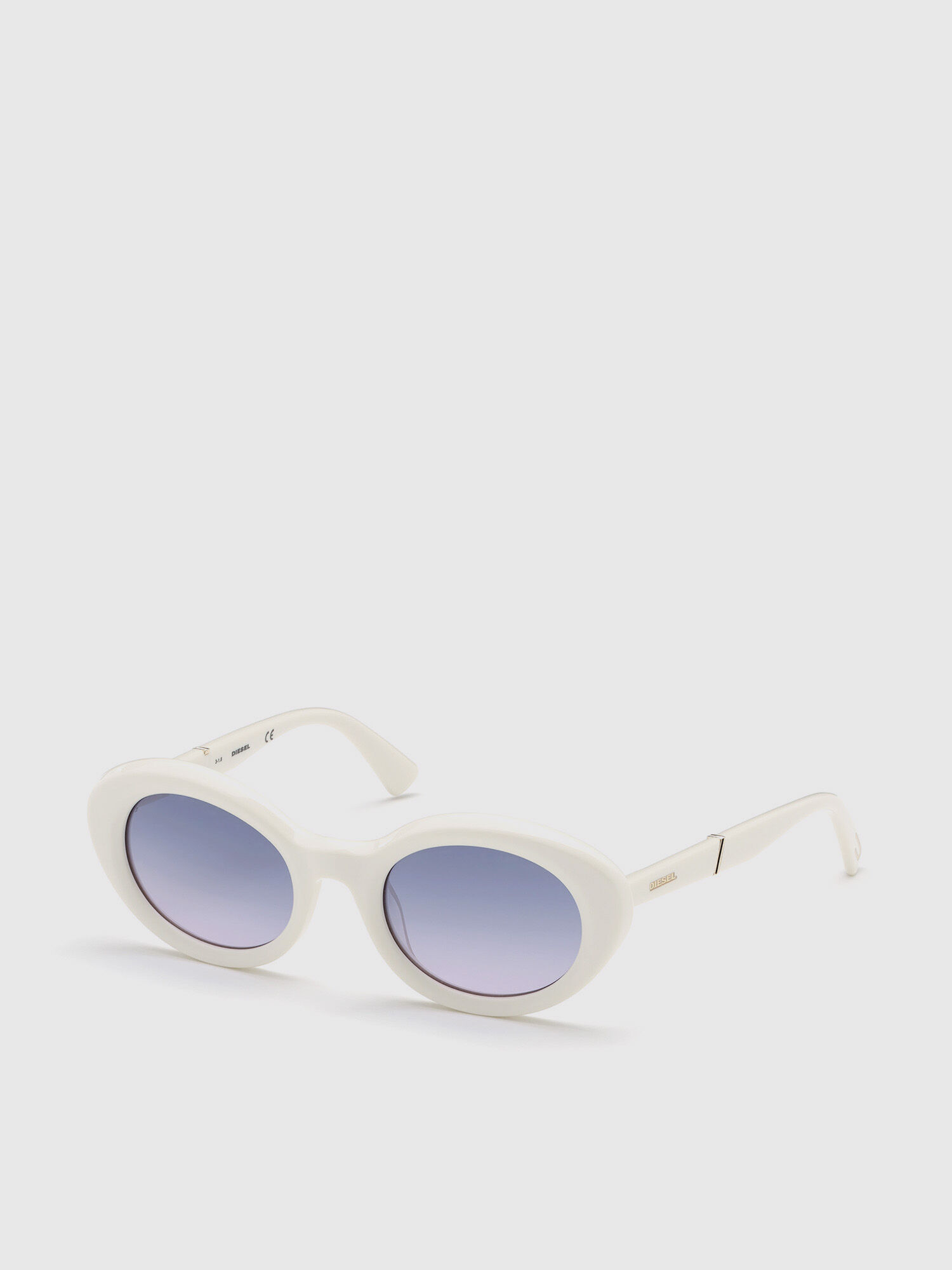 Diesel - DL0281, Woman's Oval shape sunglasses in acetate in White - 2