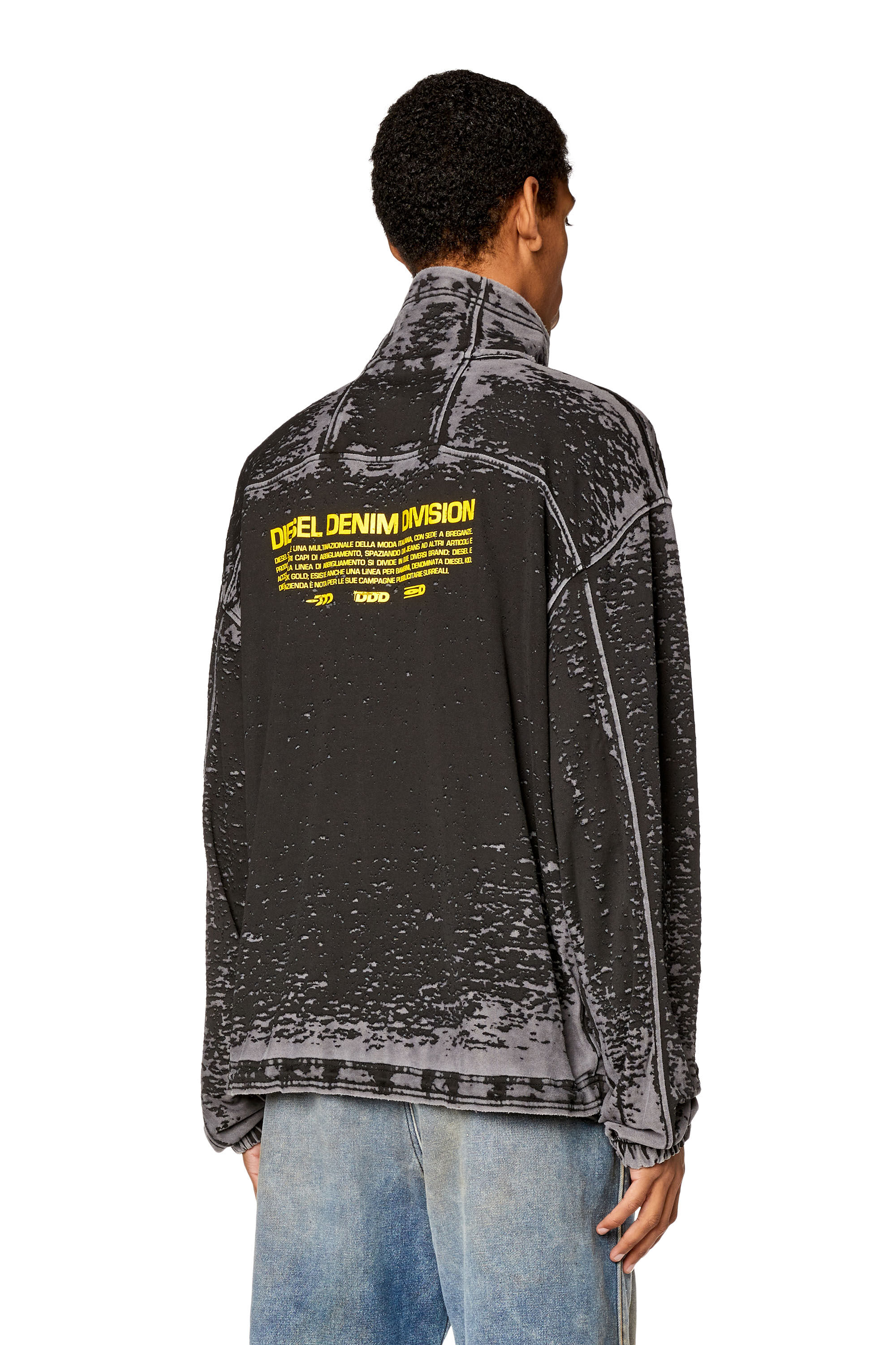 Men s Oversized burnout half zip sweatshirt S ALUTE Diesel