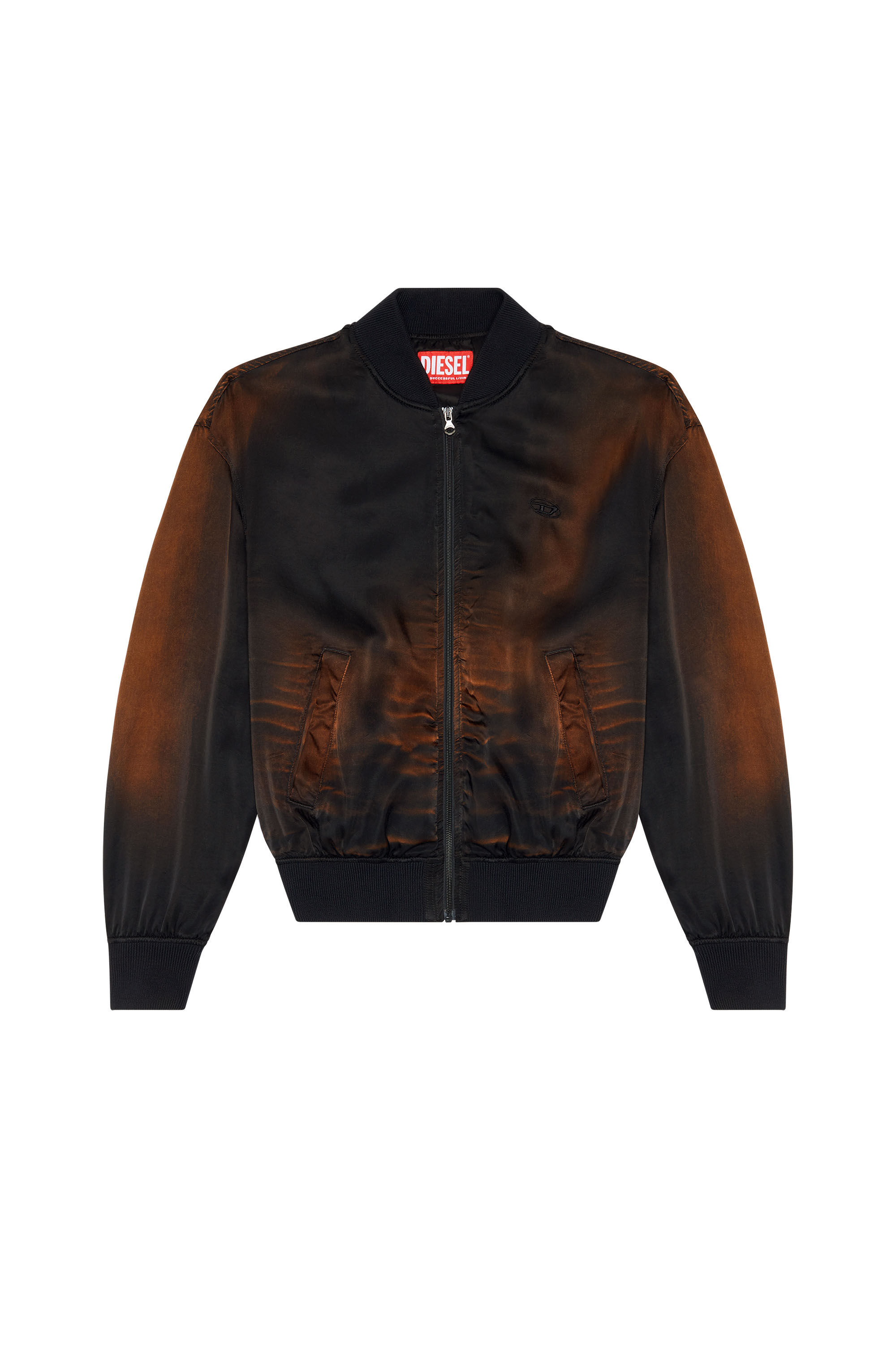 Women's Bomber jacket in solarised satin | Black | Diesel