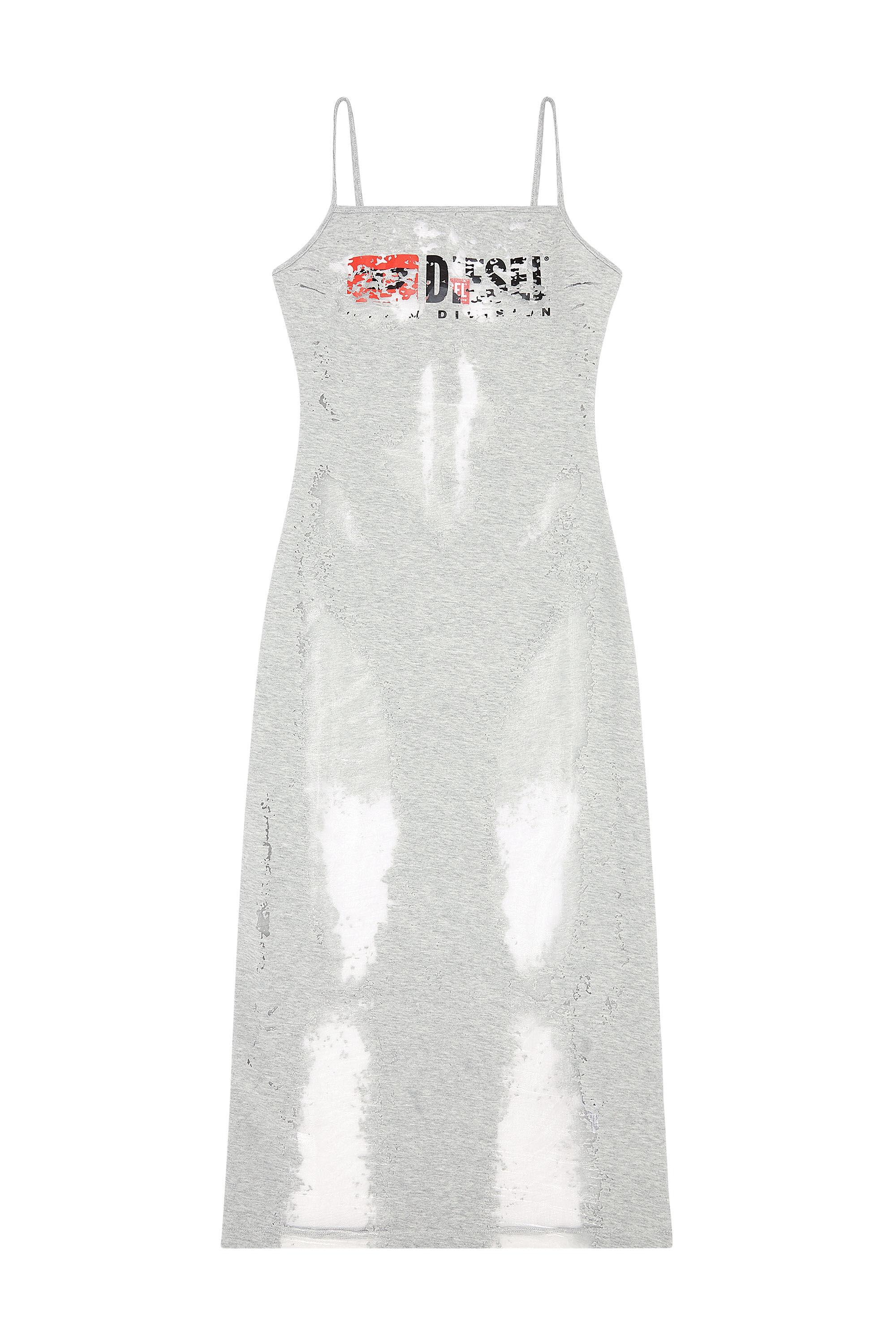 Women's Jersey dress with see-through effect | Grey | Diesel