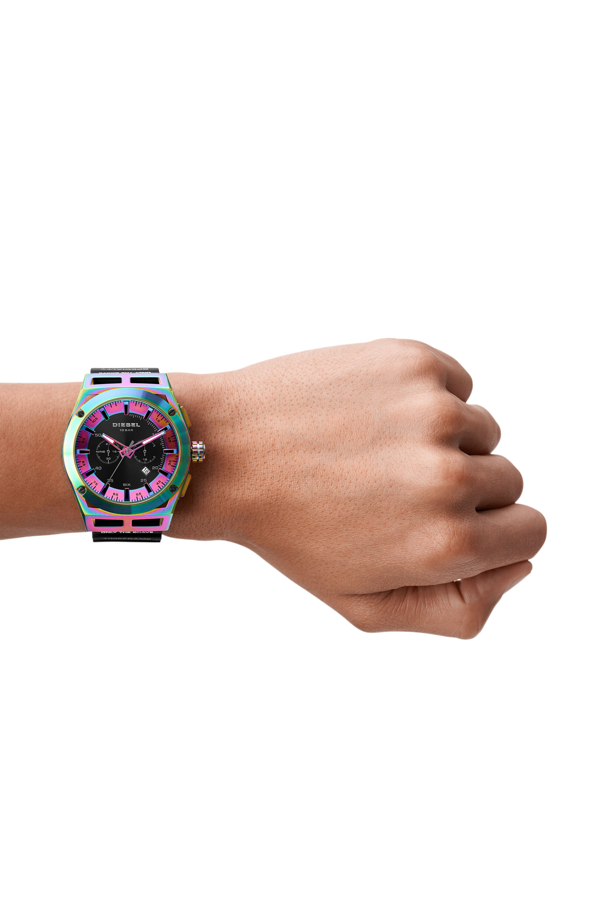 DZ4547 Man: Timeframe chronograph black silicone watch | Diesel