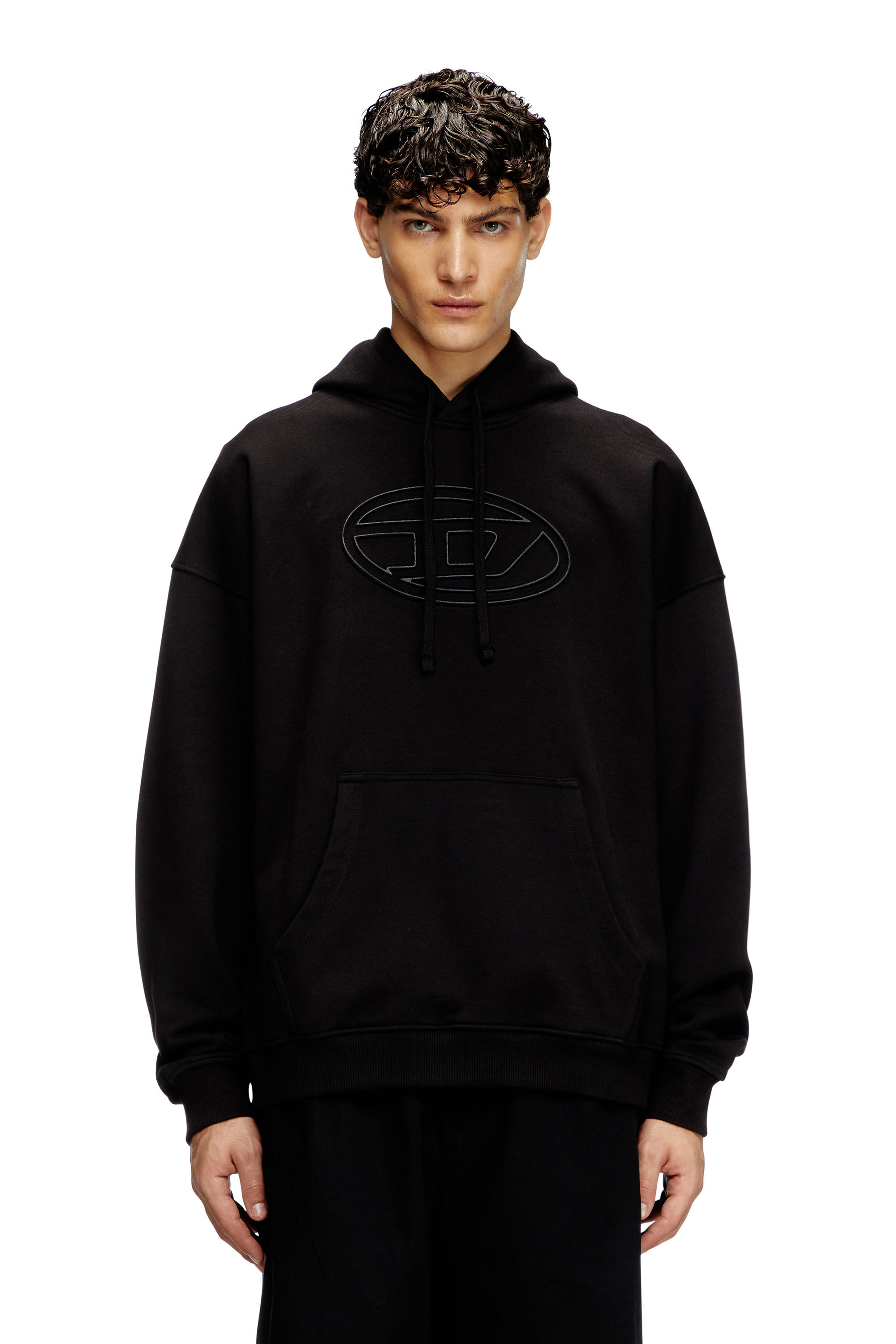 Diesel - S-UMMER-BIGOVAL, Sudadera con capucha y Oval D en relieve Hombre in Negro - 3