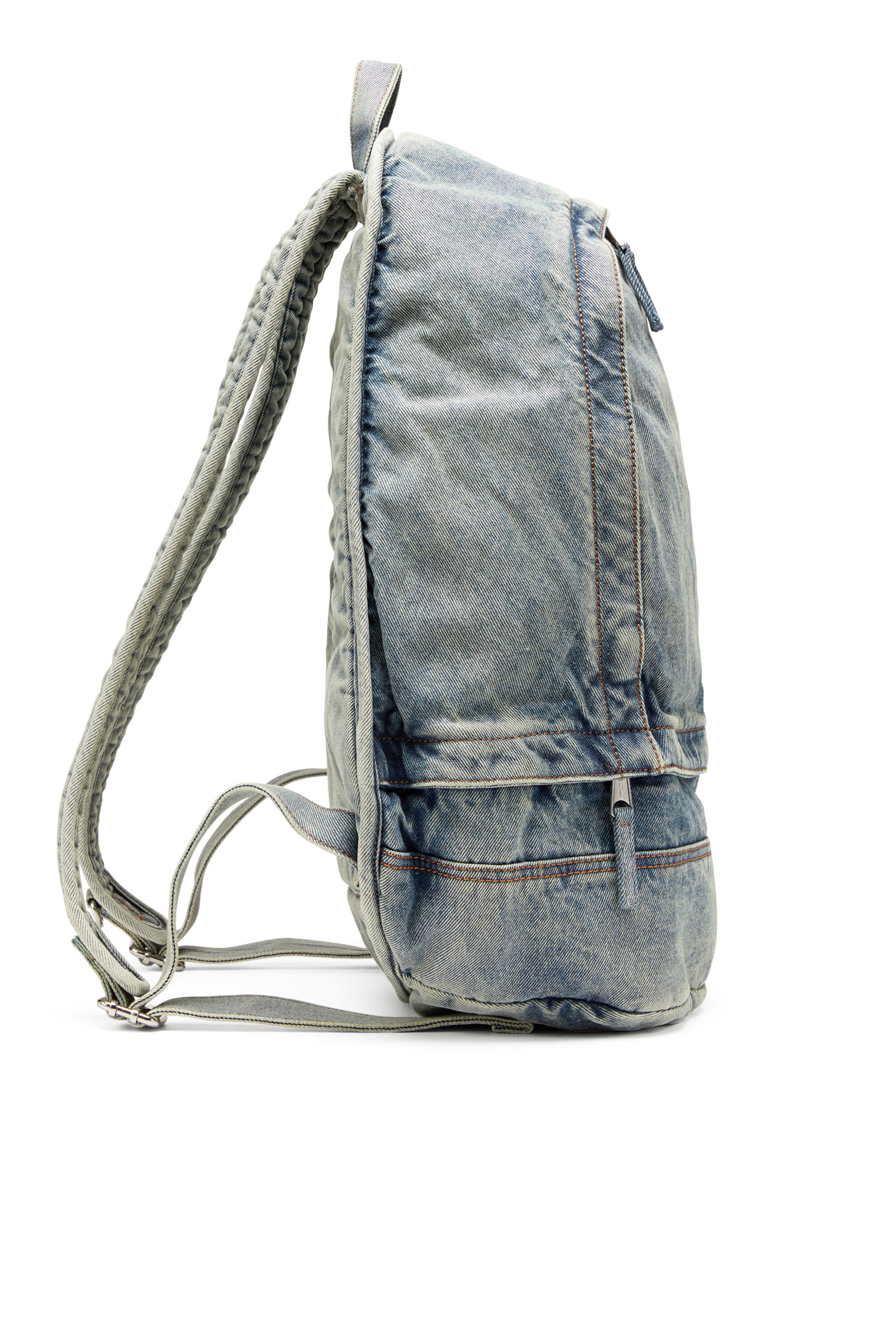 Diesel - RAVE BACKPACK, Rave-Mochila de denim solarizado Hombre in Azul marino - 4