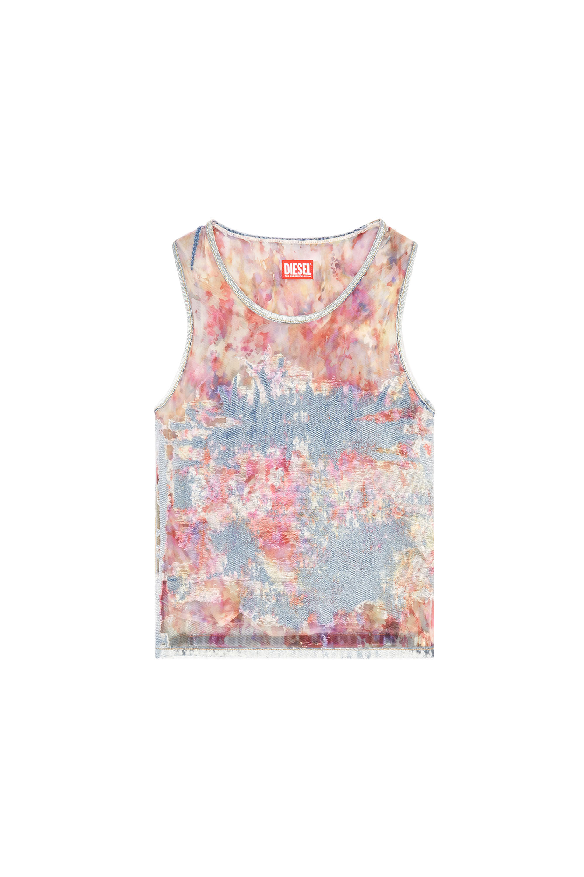 Women's Tank top in flower devoré Denim | Blue | Diesel