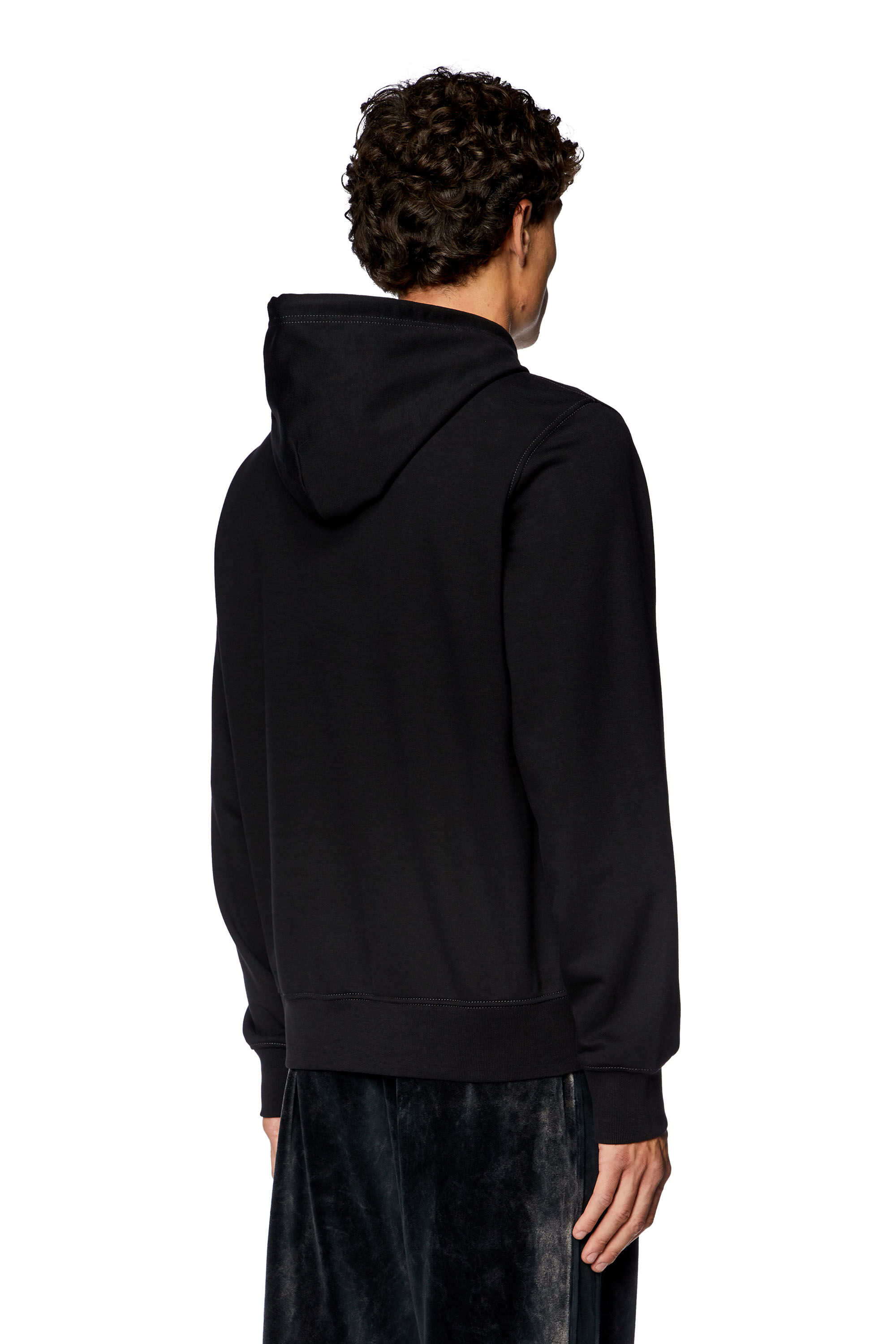 【DIESEL】Ginn K36 グラフィック ロゴ フーディ パーカー Men's Hoodie with spaceship print | Black | Diesel