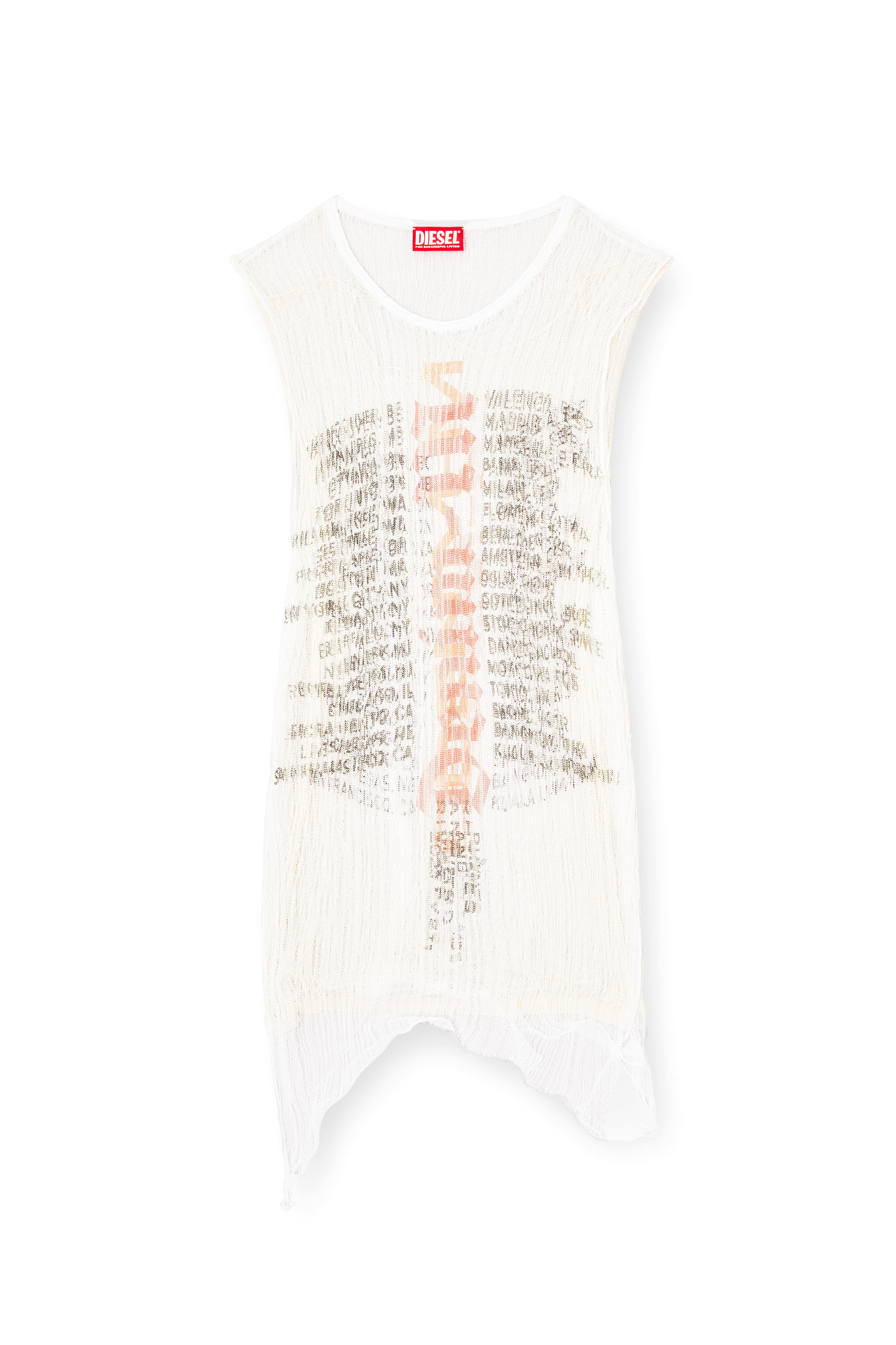 Diesel - K-ABANTE-B, Camiseta de tirantes de punto desgastada Hombre in Blanco - 2