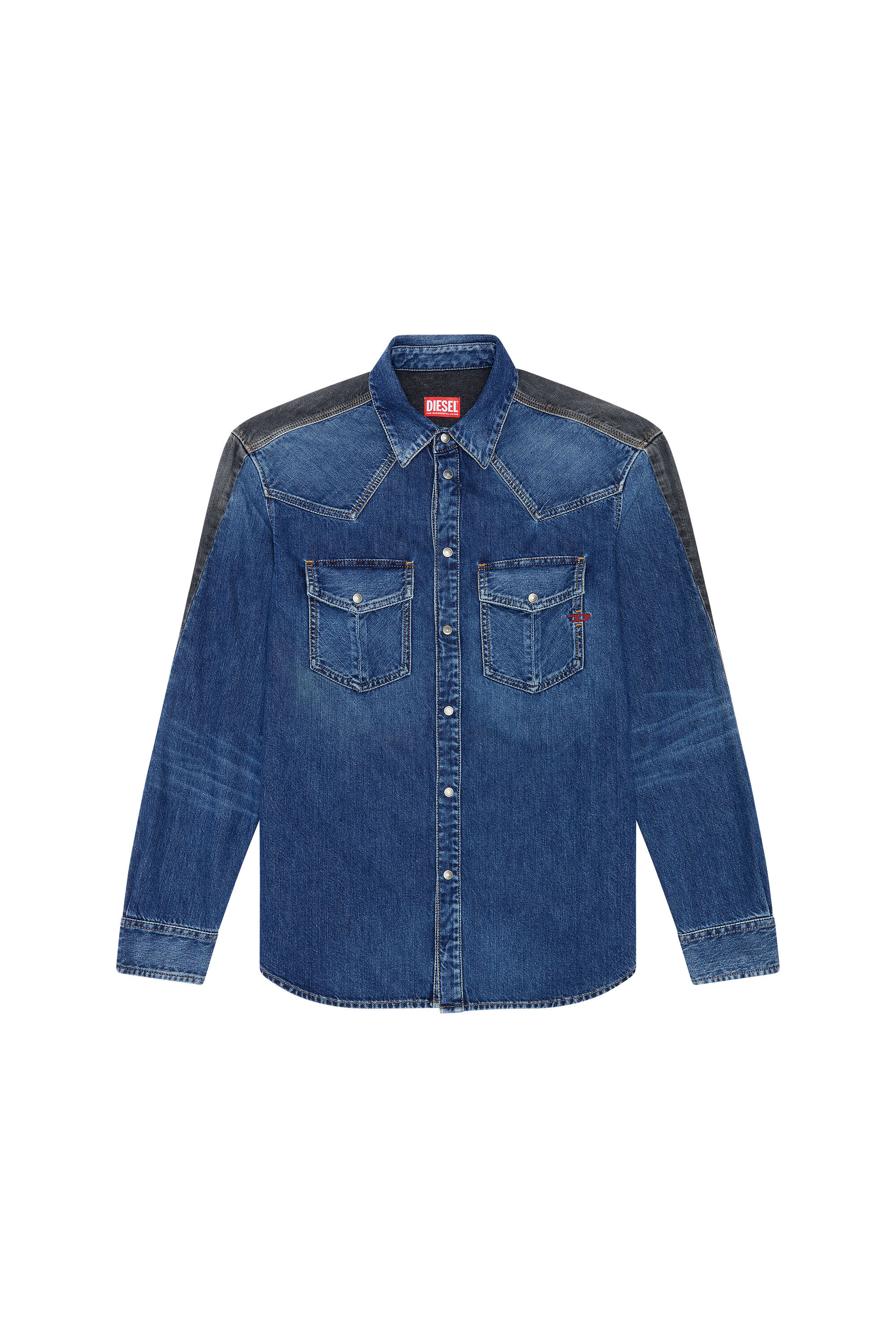 Men's Western shirt in two-tone denim | D-OCEAN-S Diesel