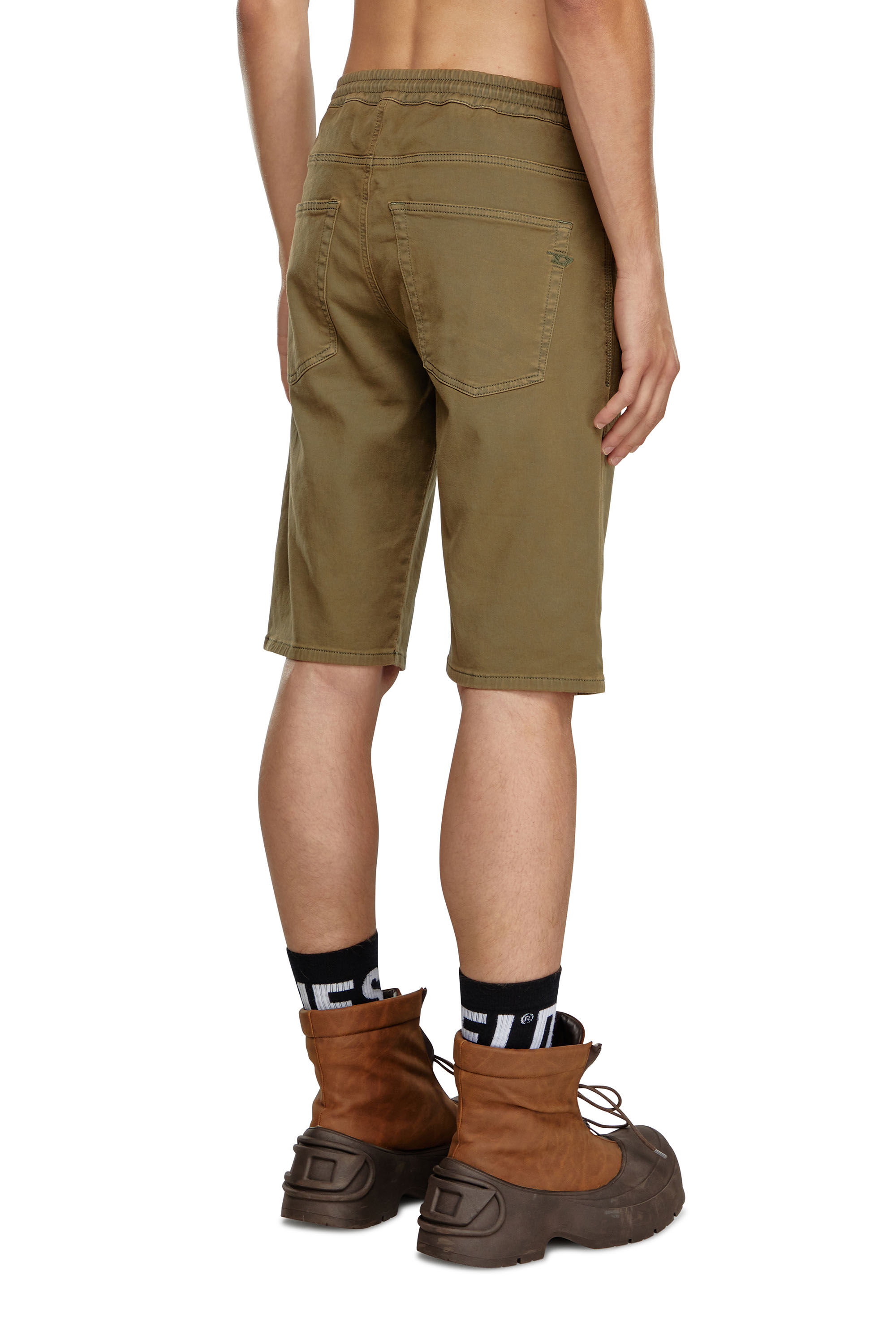 Diesel - 2033 D-KROOLEY-SHORT JOGG, Man Chino shorts in JoggJeans in Green - Image 5