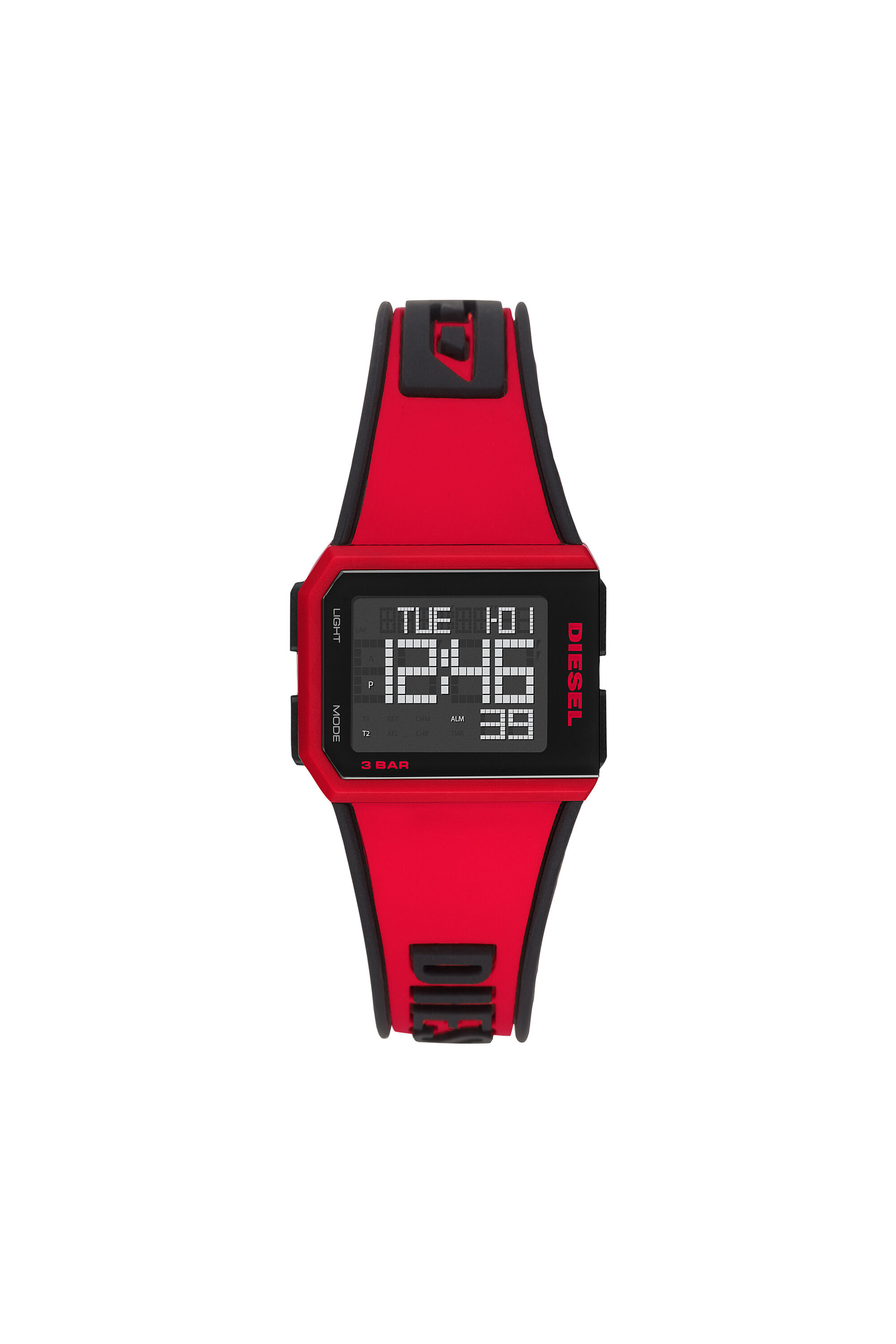Diesel red silicone watch shop