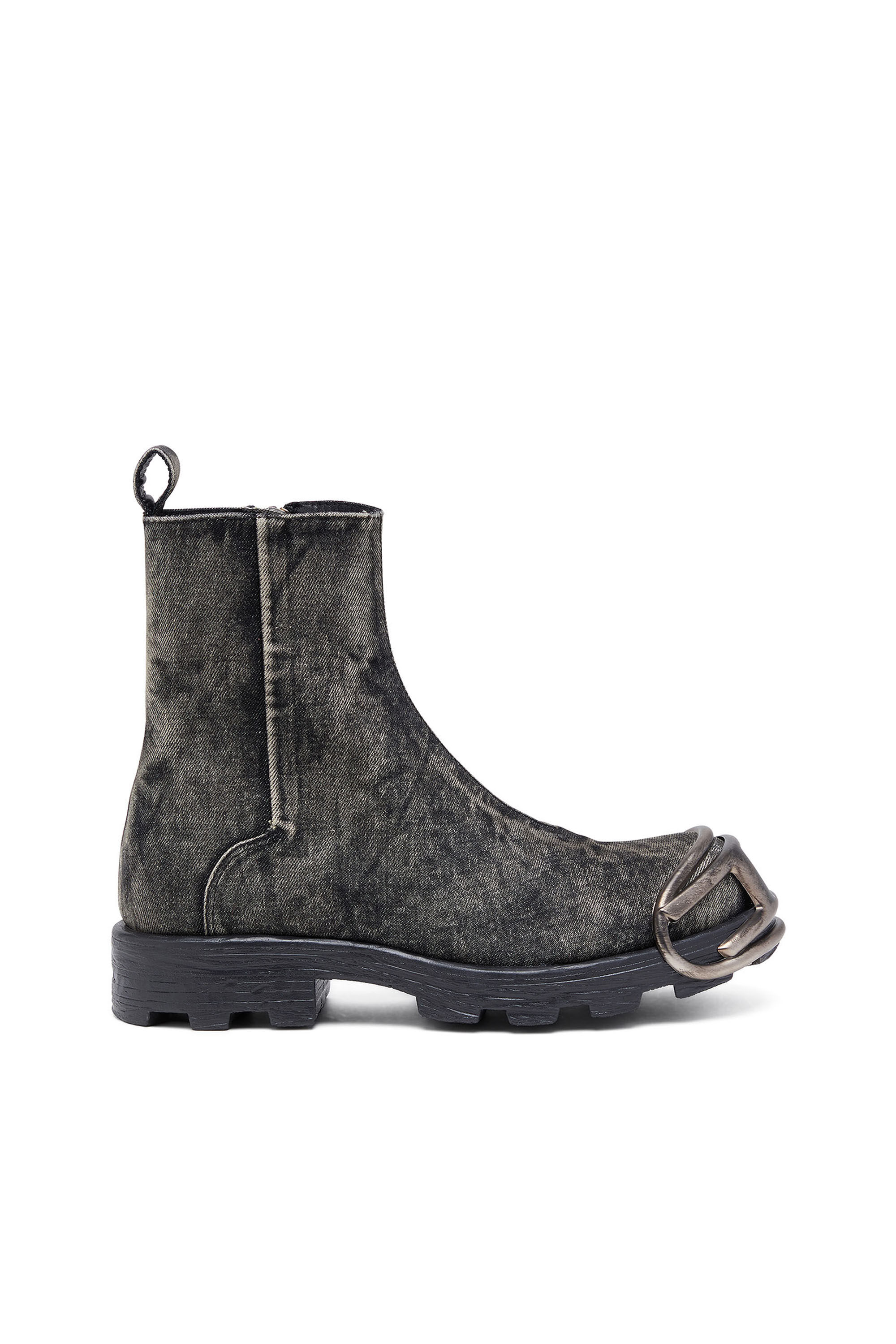 Diesel - D-HAMMER BT ZIP D, Man's D-Hammer-Denim Chelsea boots with Oval D toe caps in Black - 1
