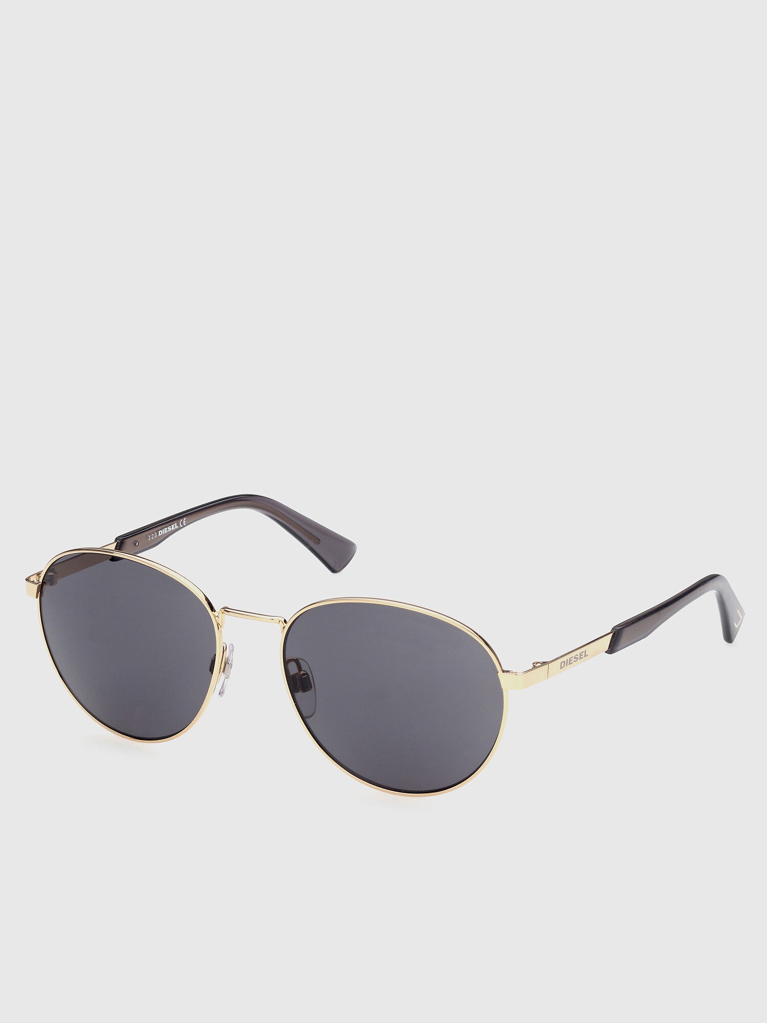 Diesel - DL0355, Man's Round easy to wear metal sunglasses in Black/Gold - 2