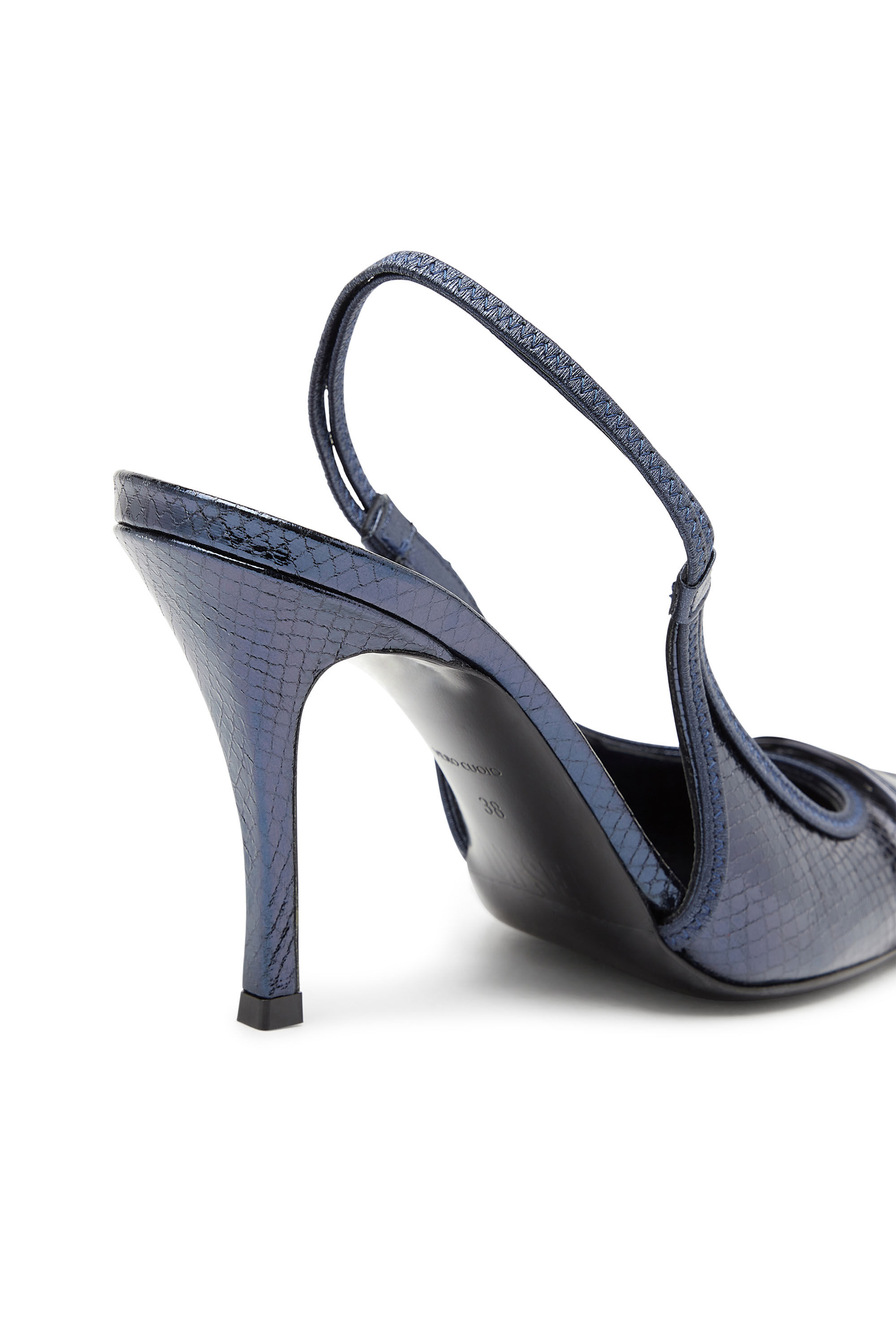Women's D-Venus-Patent snake-effect slingback pumps | Blue | Diesel